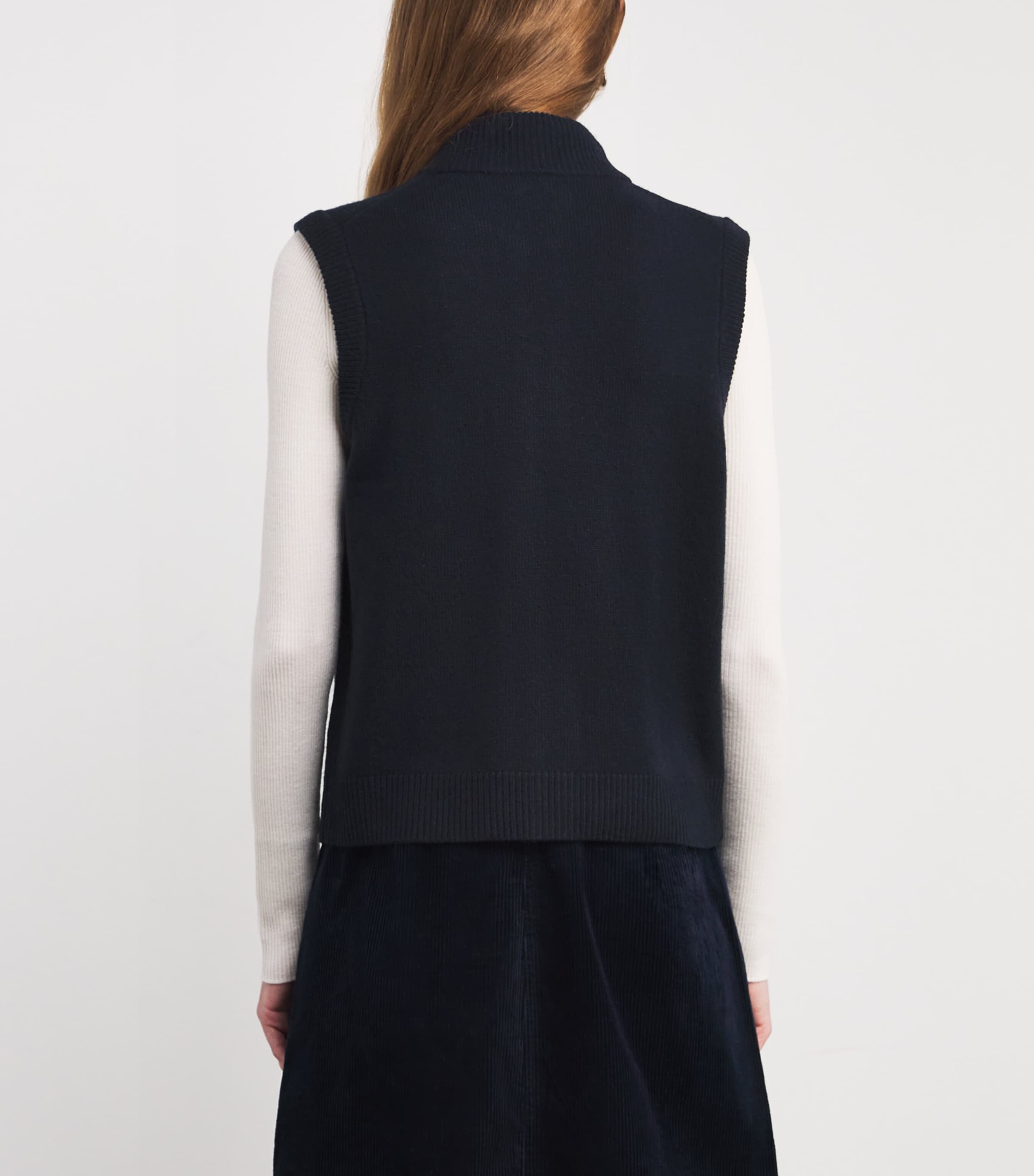 Wool Two-Way Zip Vest FORMAL NAVY Image 4