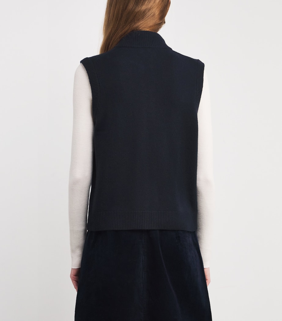 Wool Two-Way Zip Vest FORMAL NAVY Image 4
