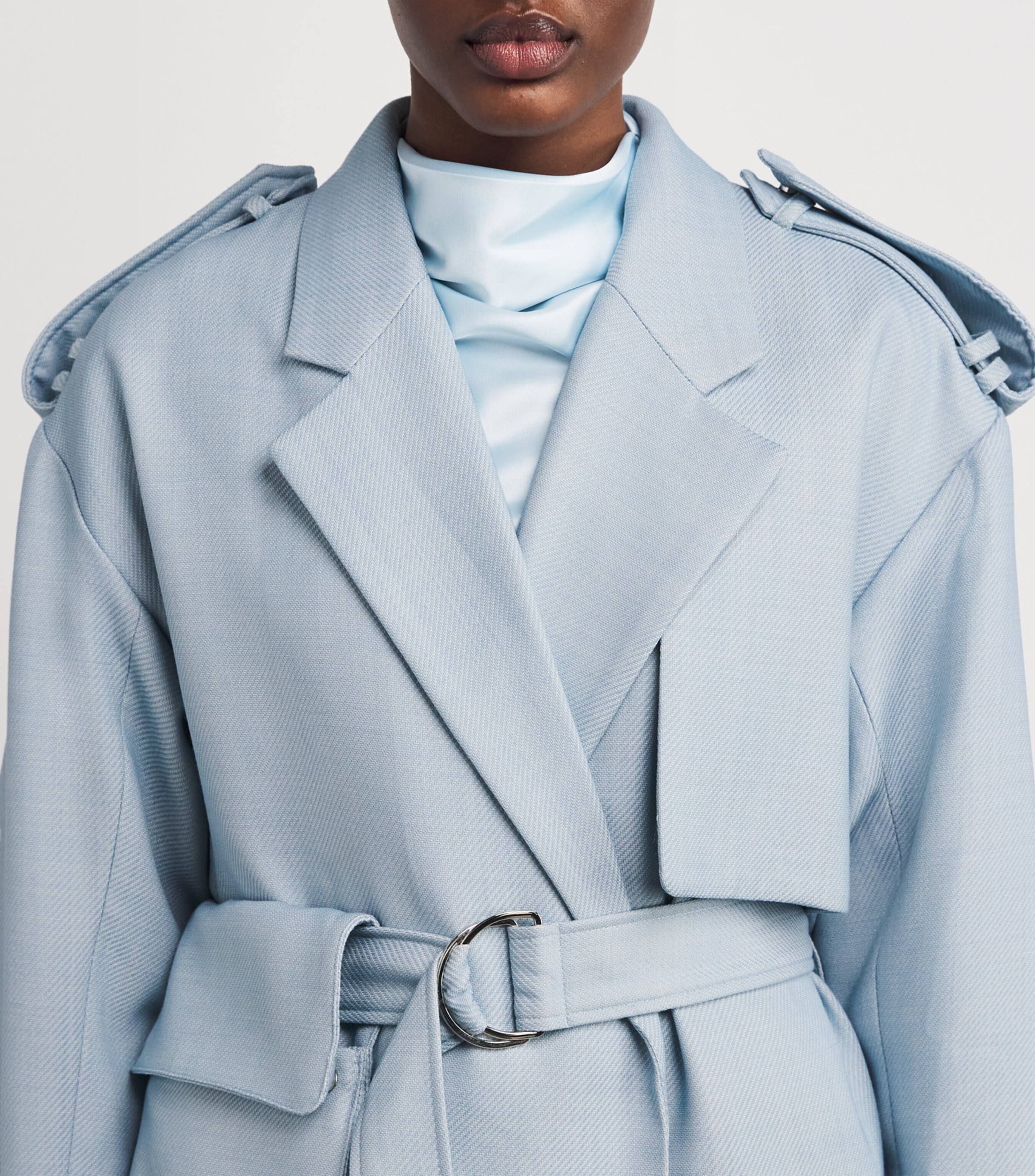 Wool-Blend Gehry Trench Coat L60 CHALKY BLUE Image 6