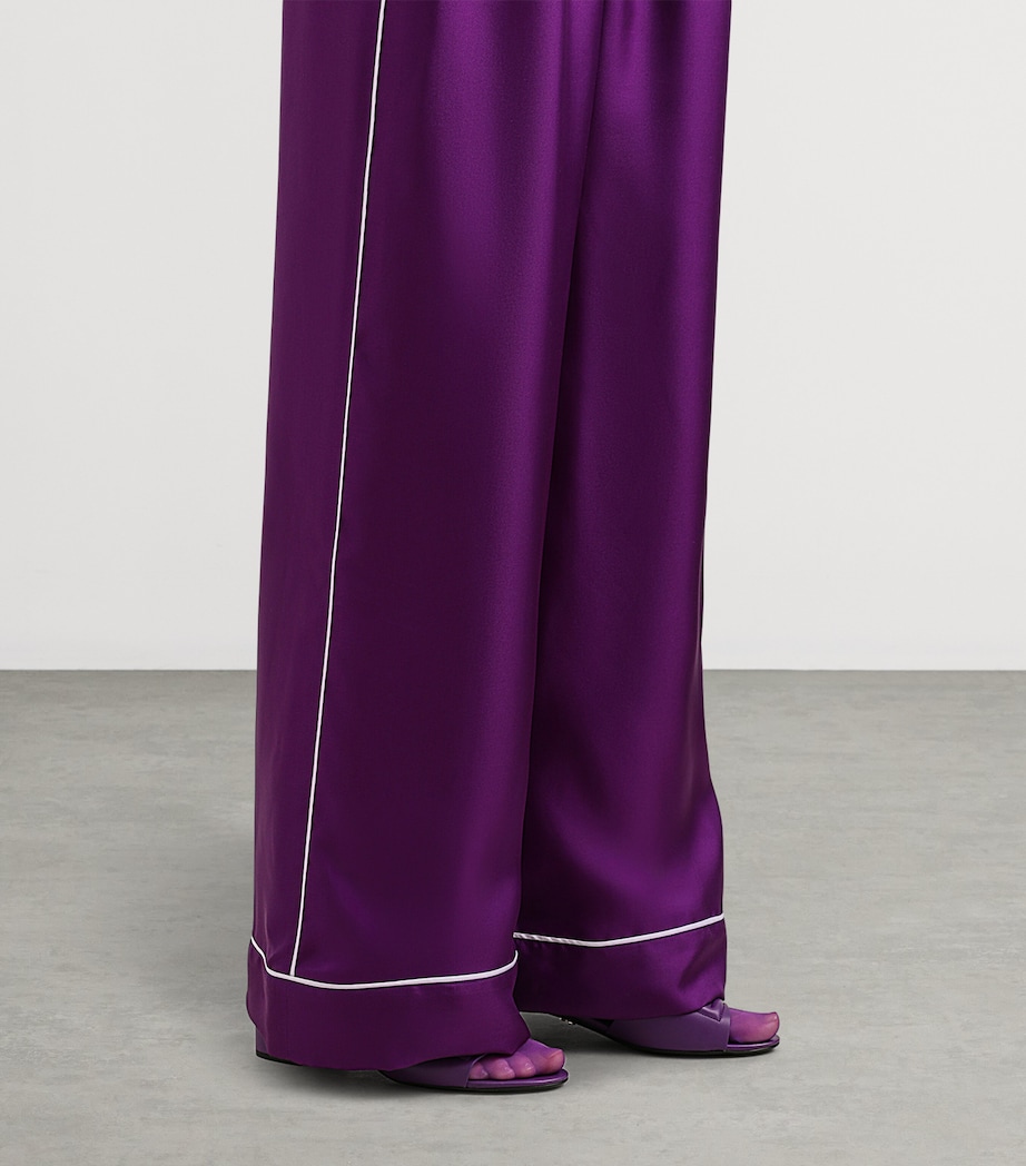 Silk Trousers F0571-PURPLE Image 4