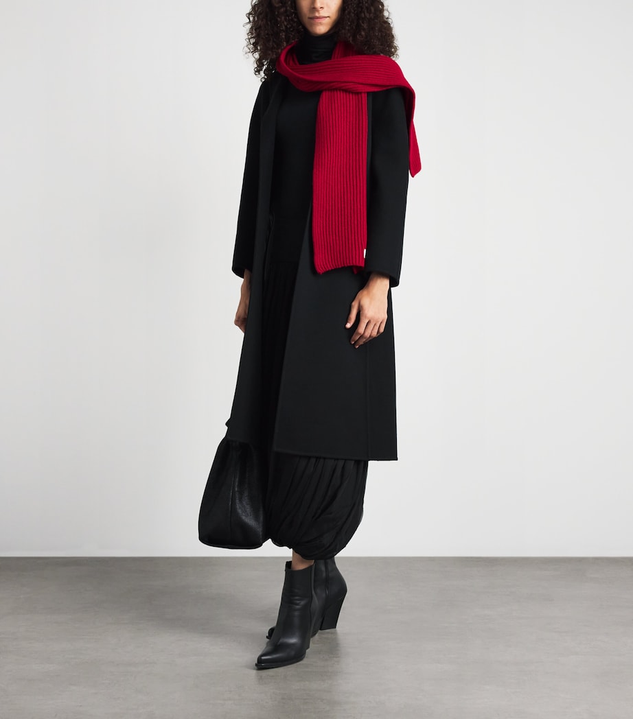 Johnstons Of Elgin Cashmere Lovat Scarf Claret Image 2
