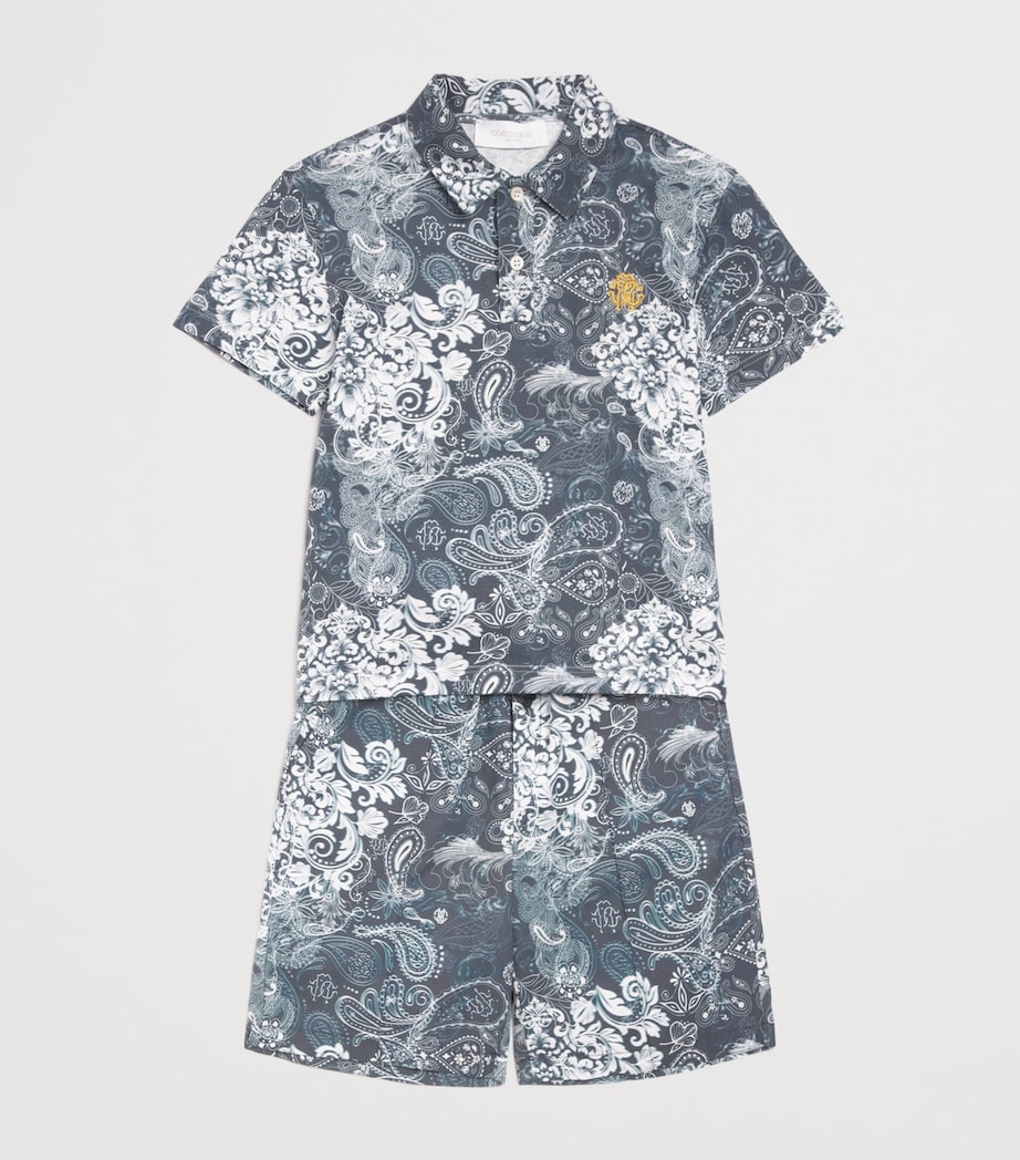 Cotton Paisley Print Polo Shirt (4-14 Years) PAISLEY Image 3