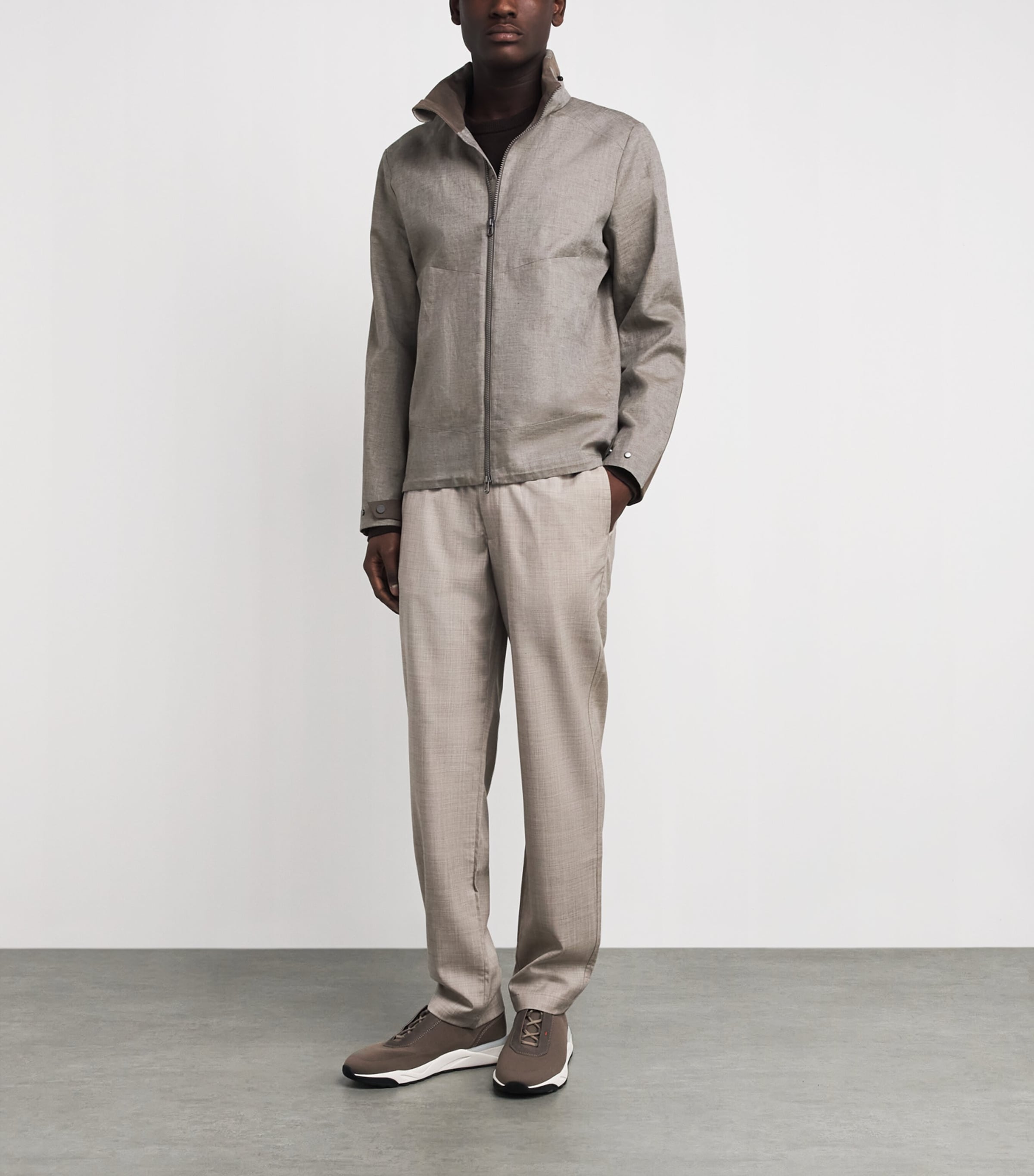Sease Mens Water-Resistant Linen Cruise 2.0 Jacket Wombat Image 2