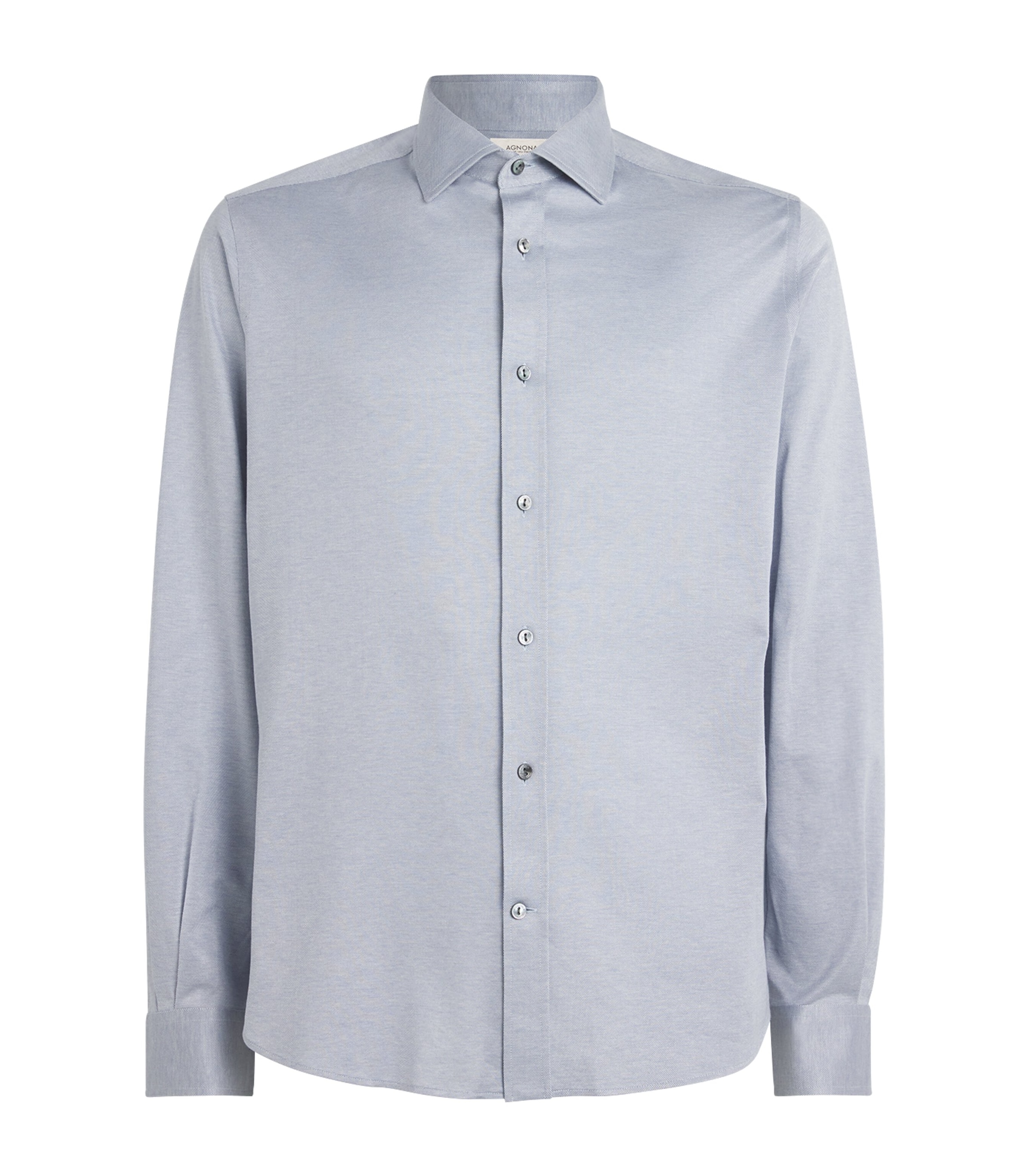 Agnona Mens Cotton-Silk Shirt Blue Image 1