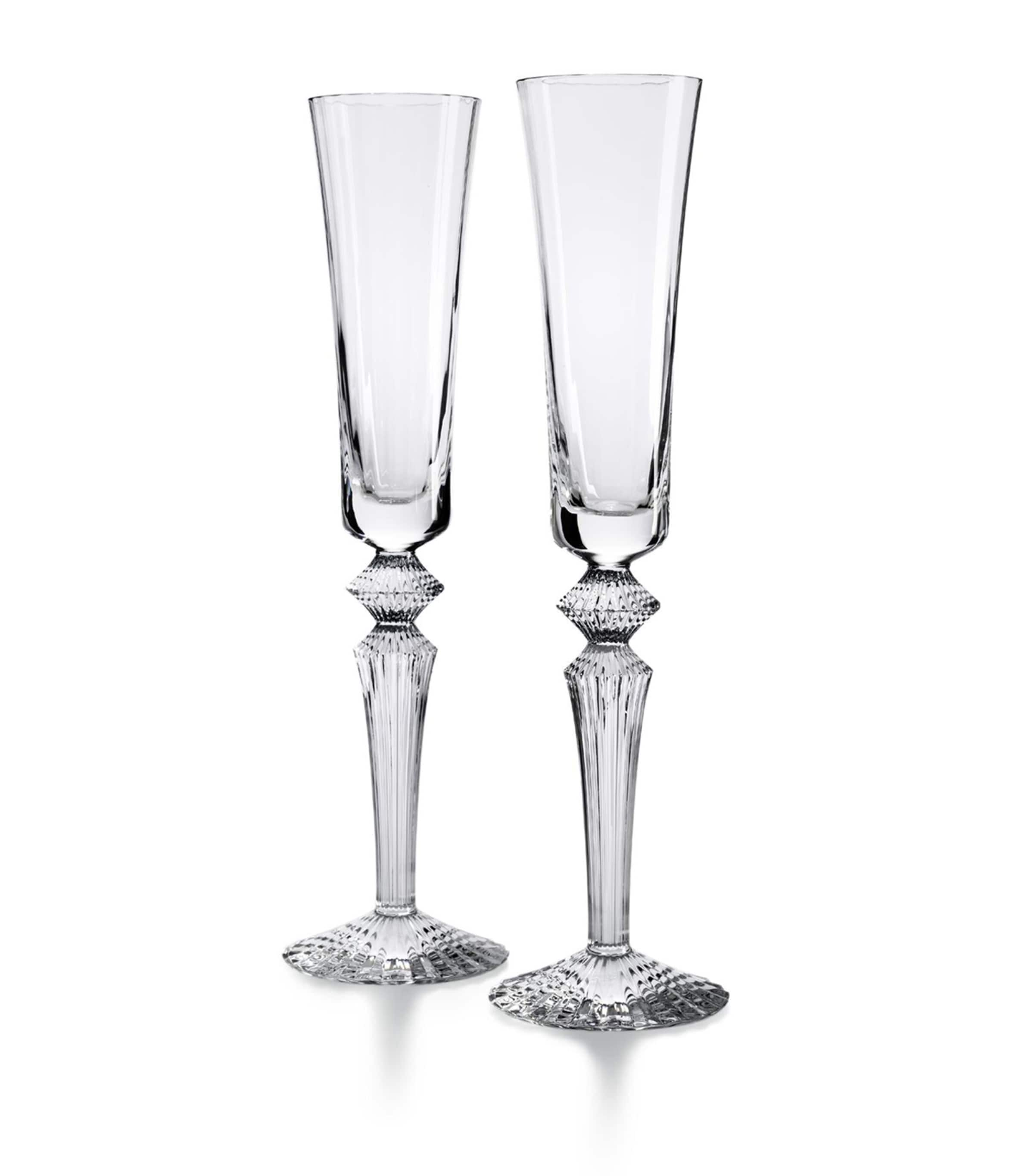 Baccarat Set Of 2 Mille Nuits Flutissimo Champagne Glasses In Transparent