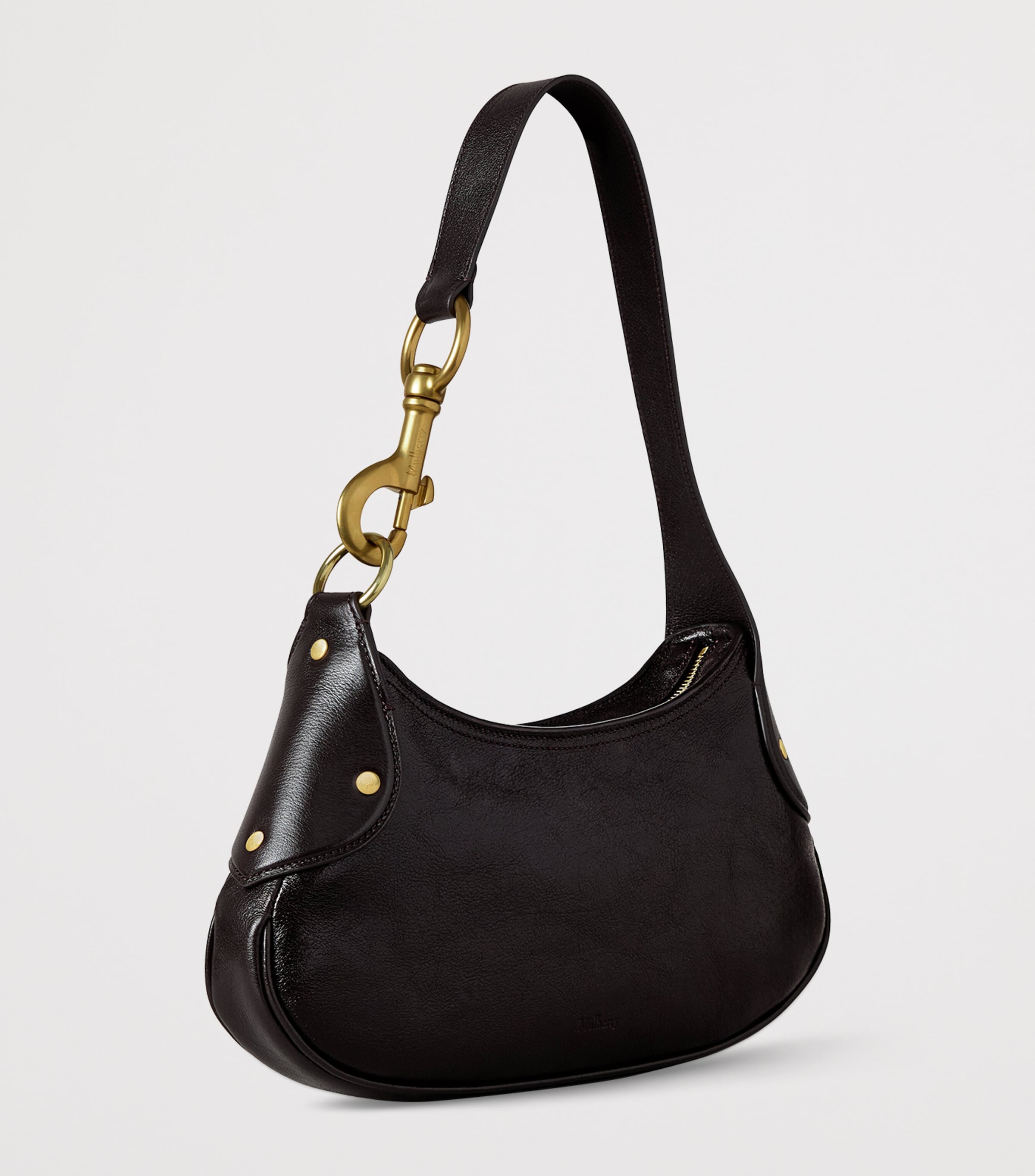 Small Leather Hackney Shoulder Bag EBONY Image 3