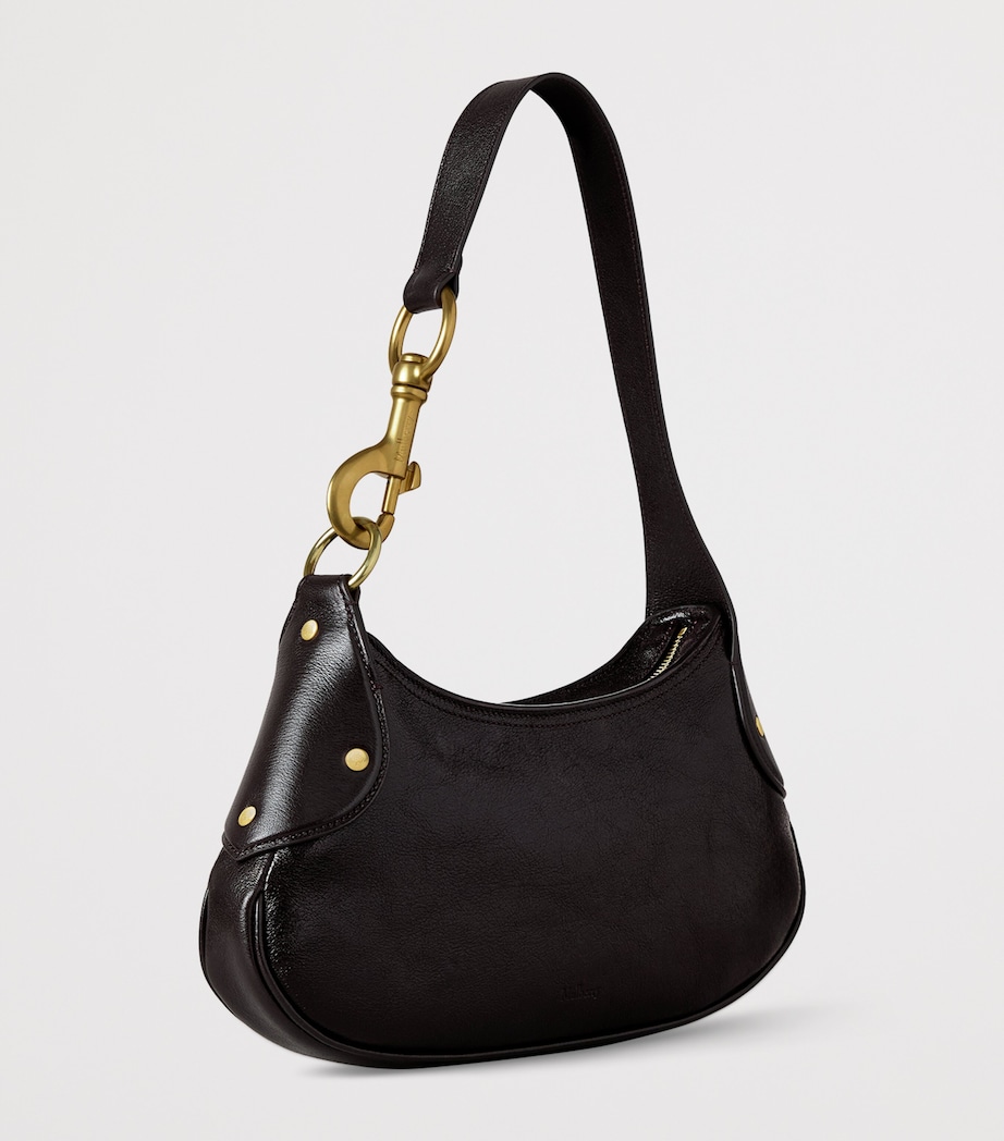 Small Leather Hackney Shoulder Bag EBONY Image 3