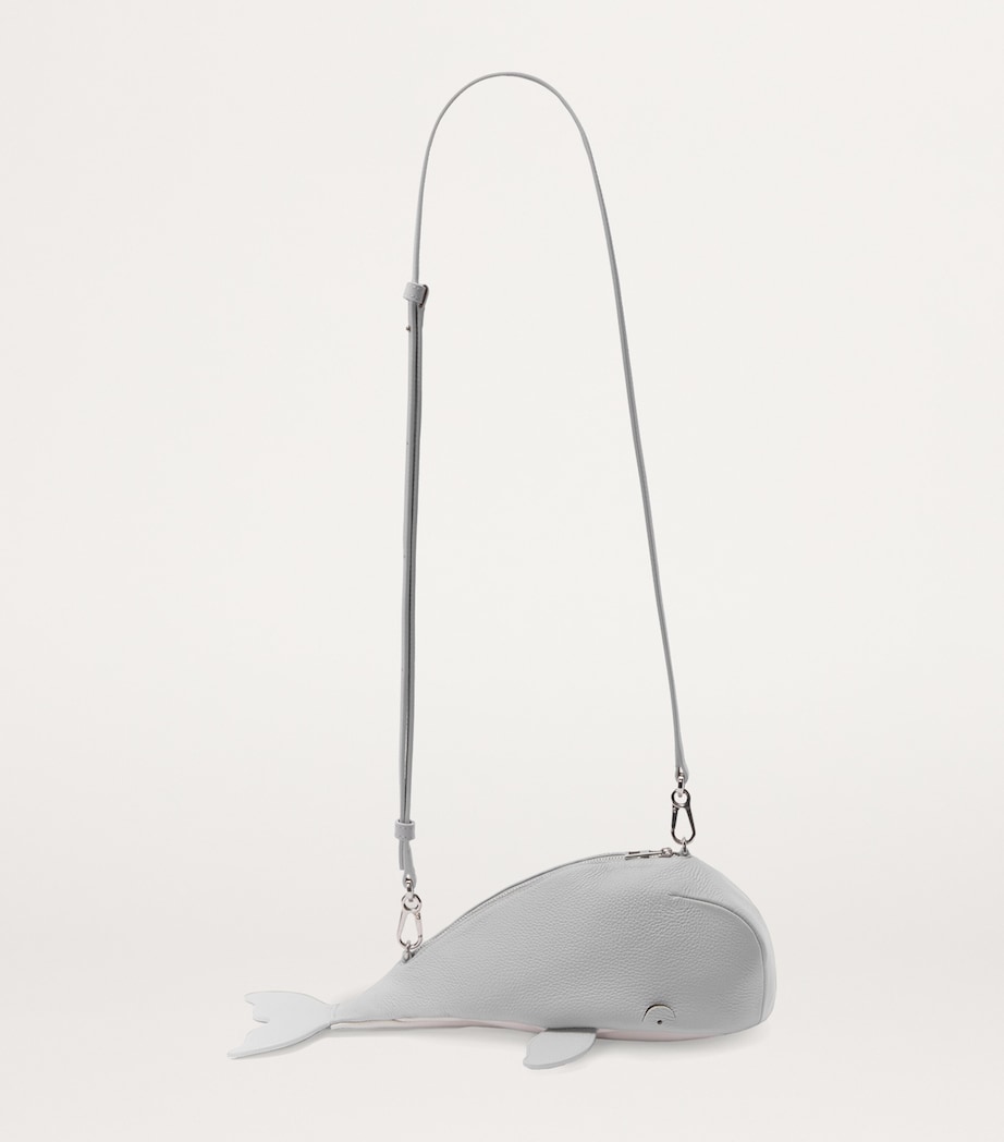LOEWE Leather Whale Clutch Bag Slate Grey Image 3