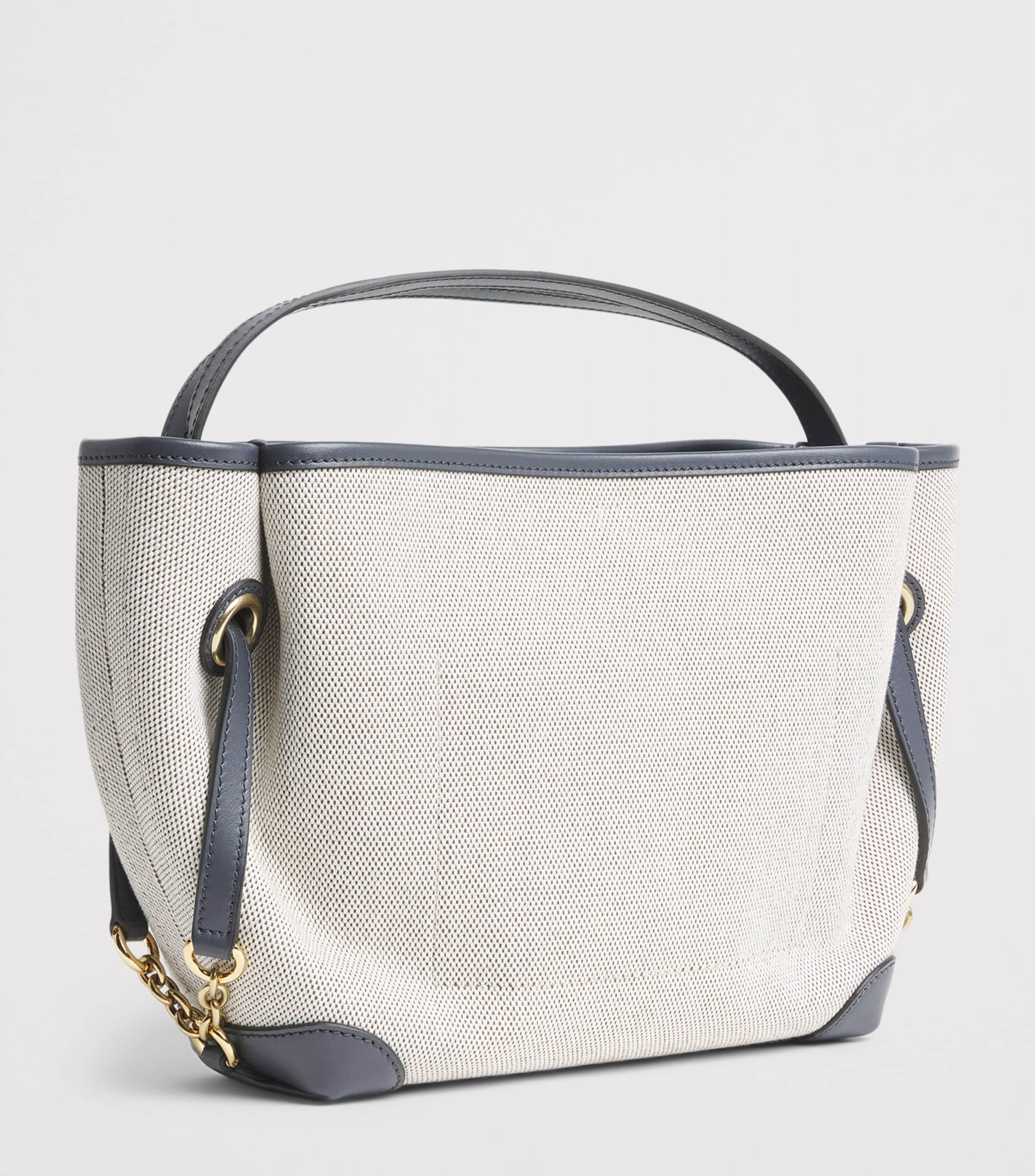 Chloé Small Canvas Clover Carry Top-Handle Bag Black Navy Image 2