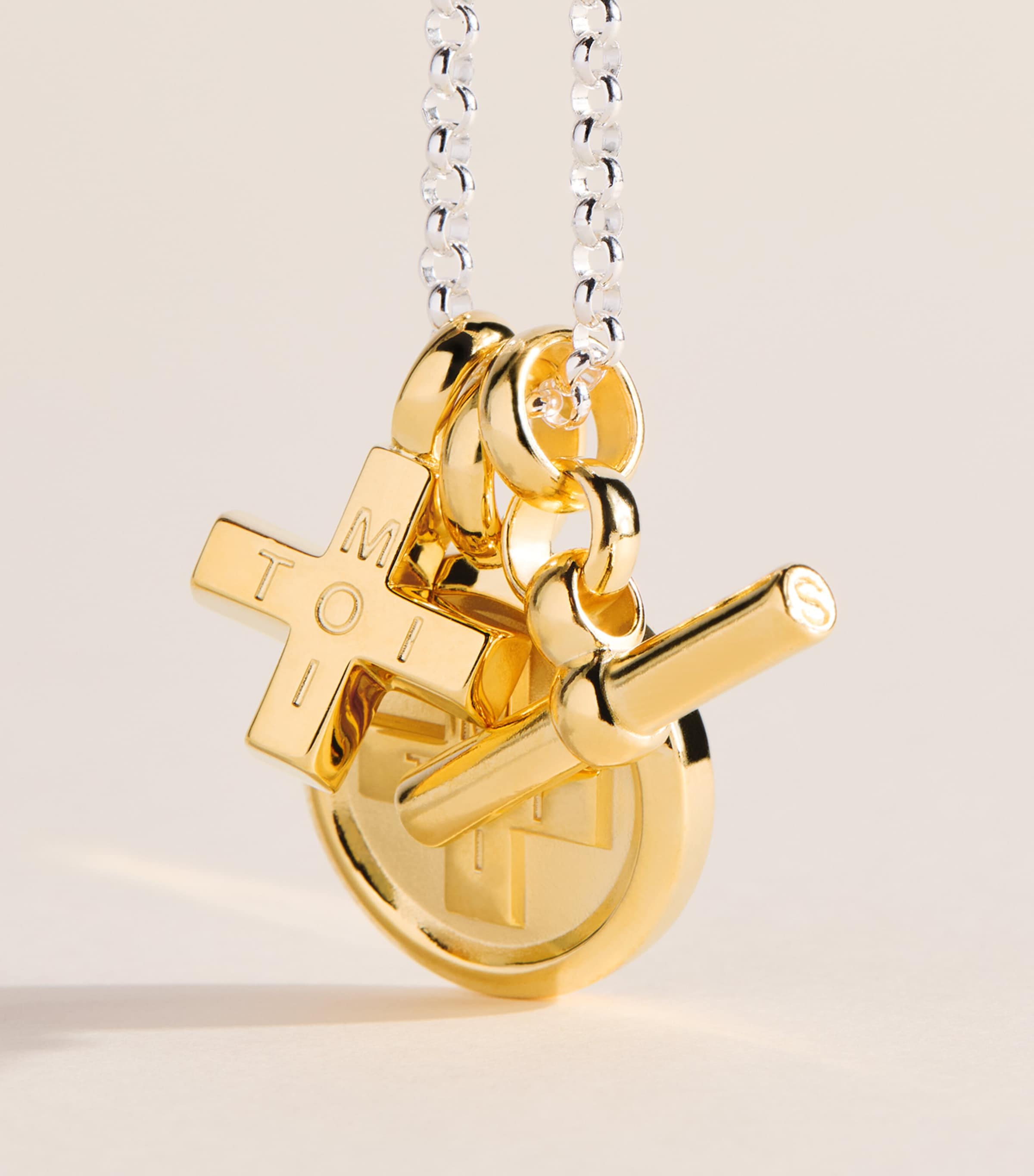 TILLY SVEAAS Gold-Plated Moi + Toi Cluster Necklace Gold/silver Image 1