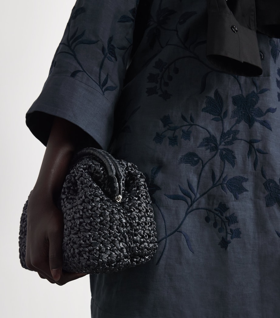 Eleventy Raffia Woven Clutch Bag Nero Image 4