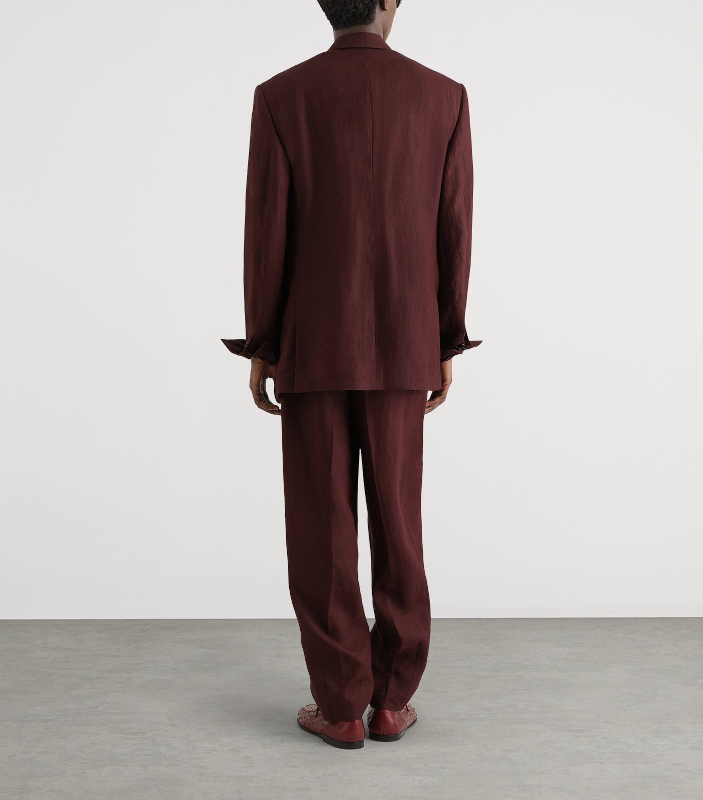 Dolce&Gabbana Mens Linen Sicilia Suit Jacket Brown Dark Vio Image 3