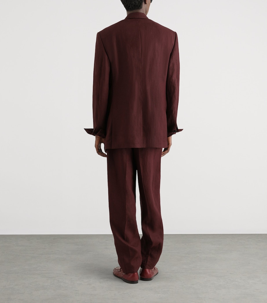Dolce&Gabbana Mens Linen Sicilia Suit Jacket Brown Dark Vio Image 3