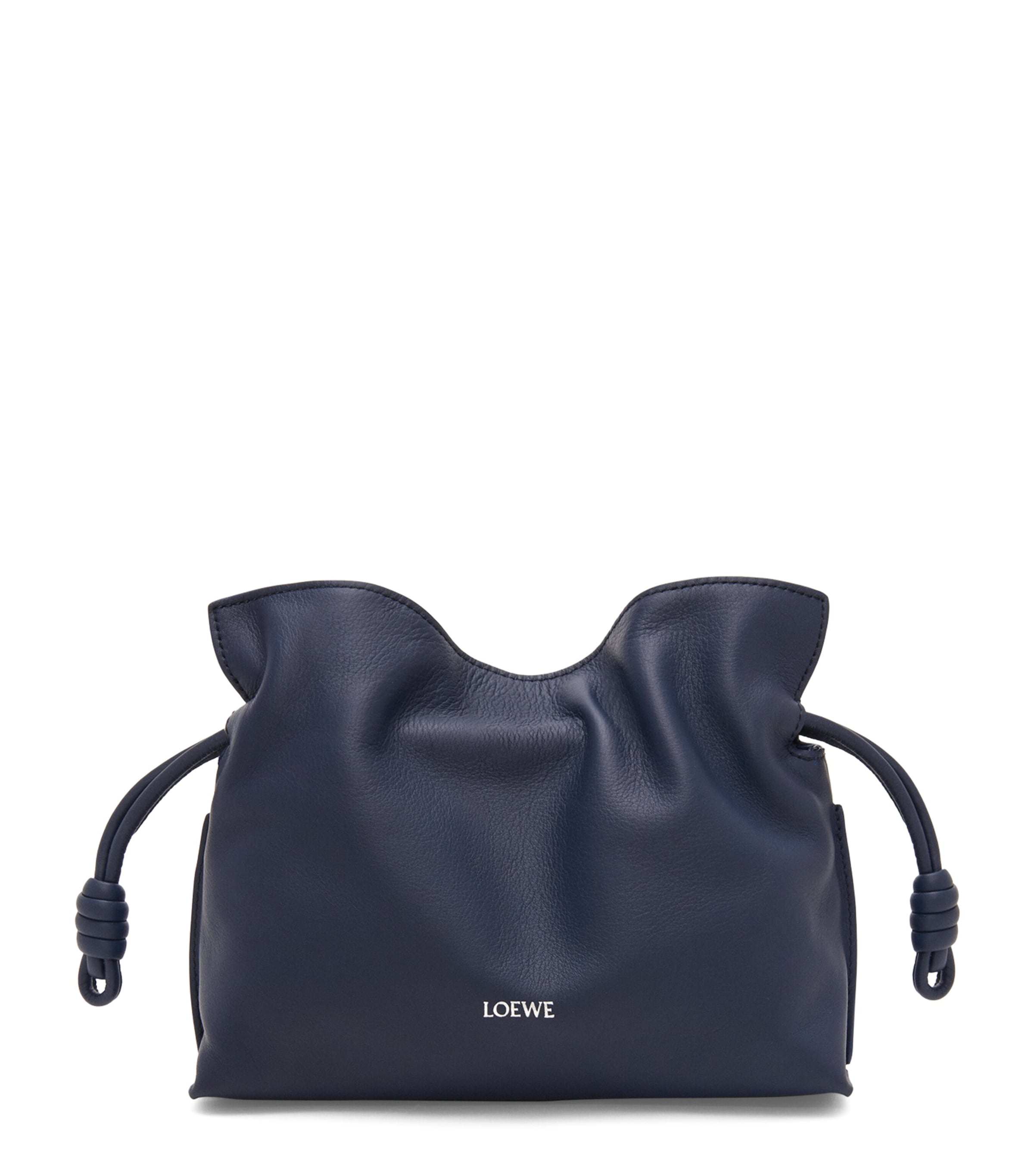 Loewe Mini Leather Flamenco Purse In Blue