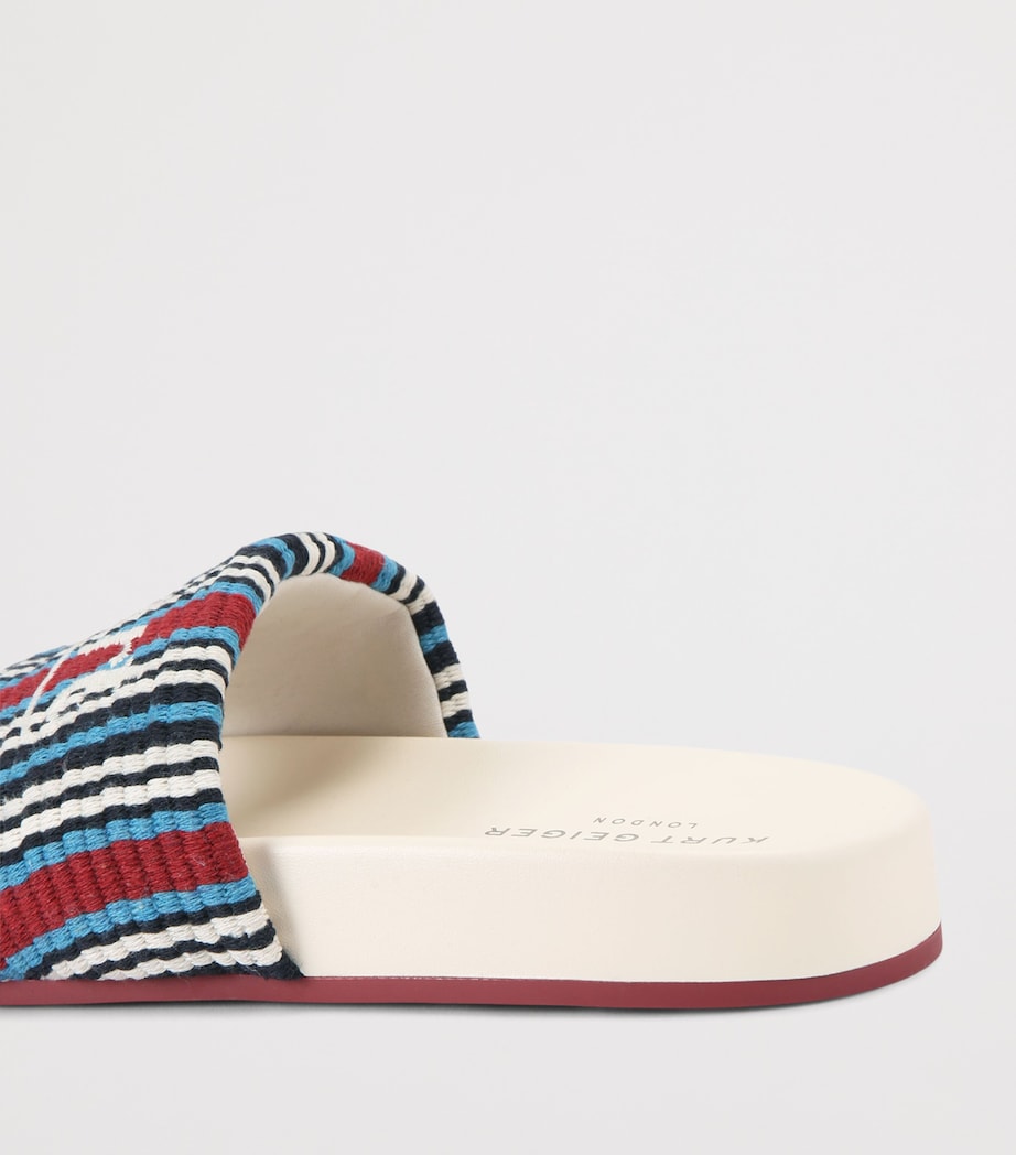 Kurt Geiger London Logo Script Slides Red Comb Image 4