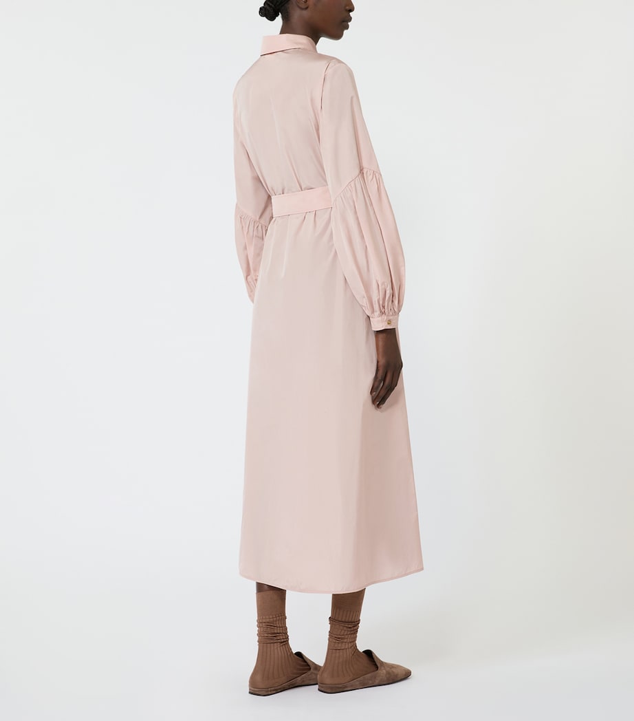 Max Mara Womens Taffeta Maxi Shirt Dress Powder Image 4