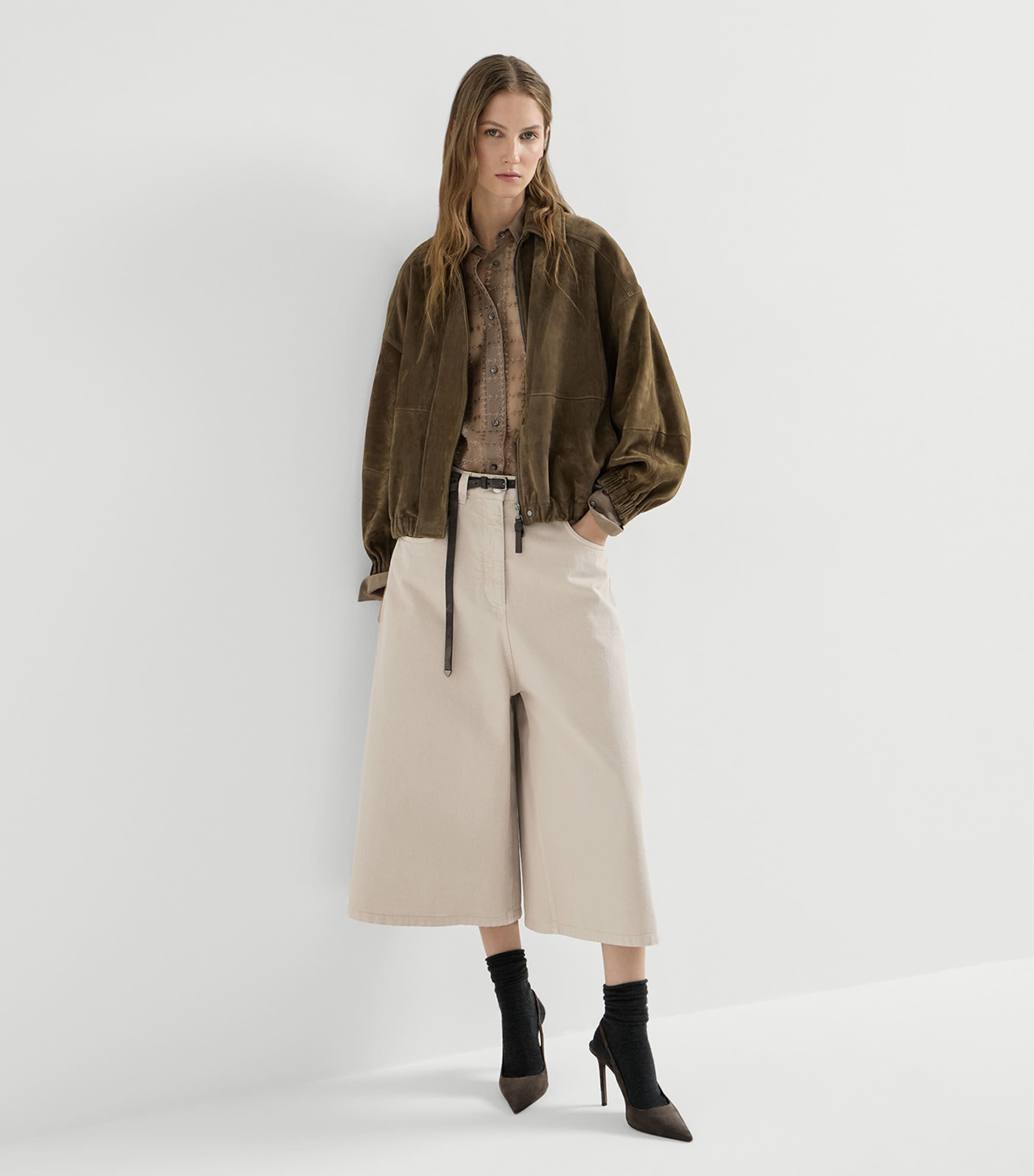 Brunello Cucinelli Womens Cropped Denim Trousers Image 4