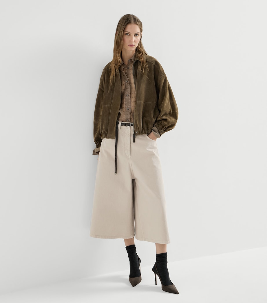 Brunello Cucinelli Womens Cropped Denim Trousers Image 4