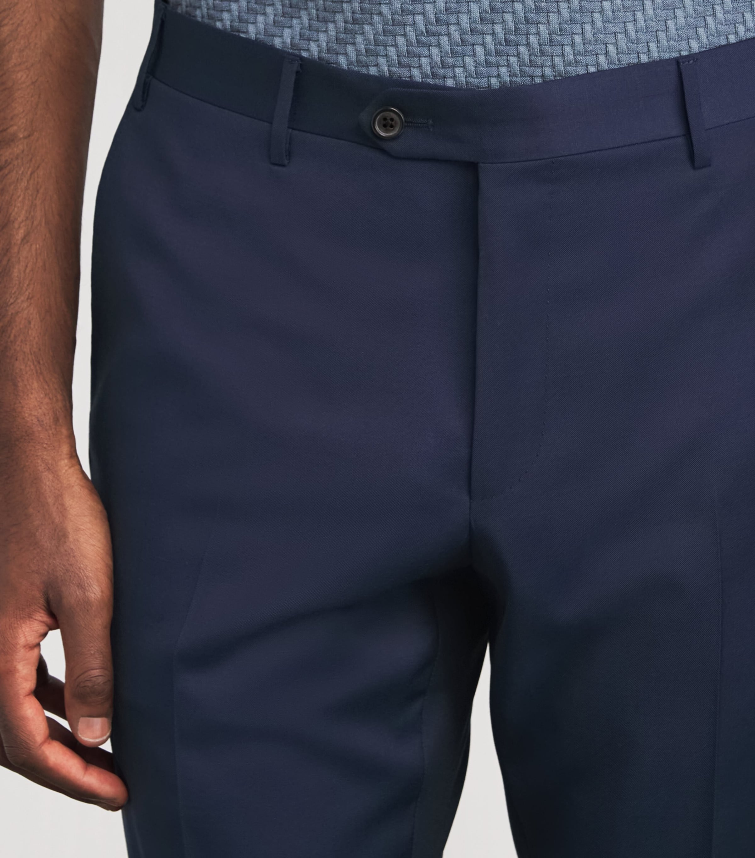 Virgin Wool 2-Piece Suit 002 DARK BLUE Image 6