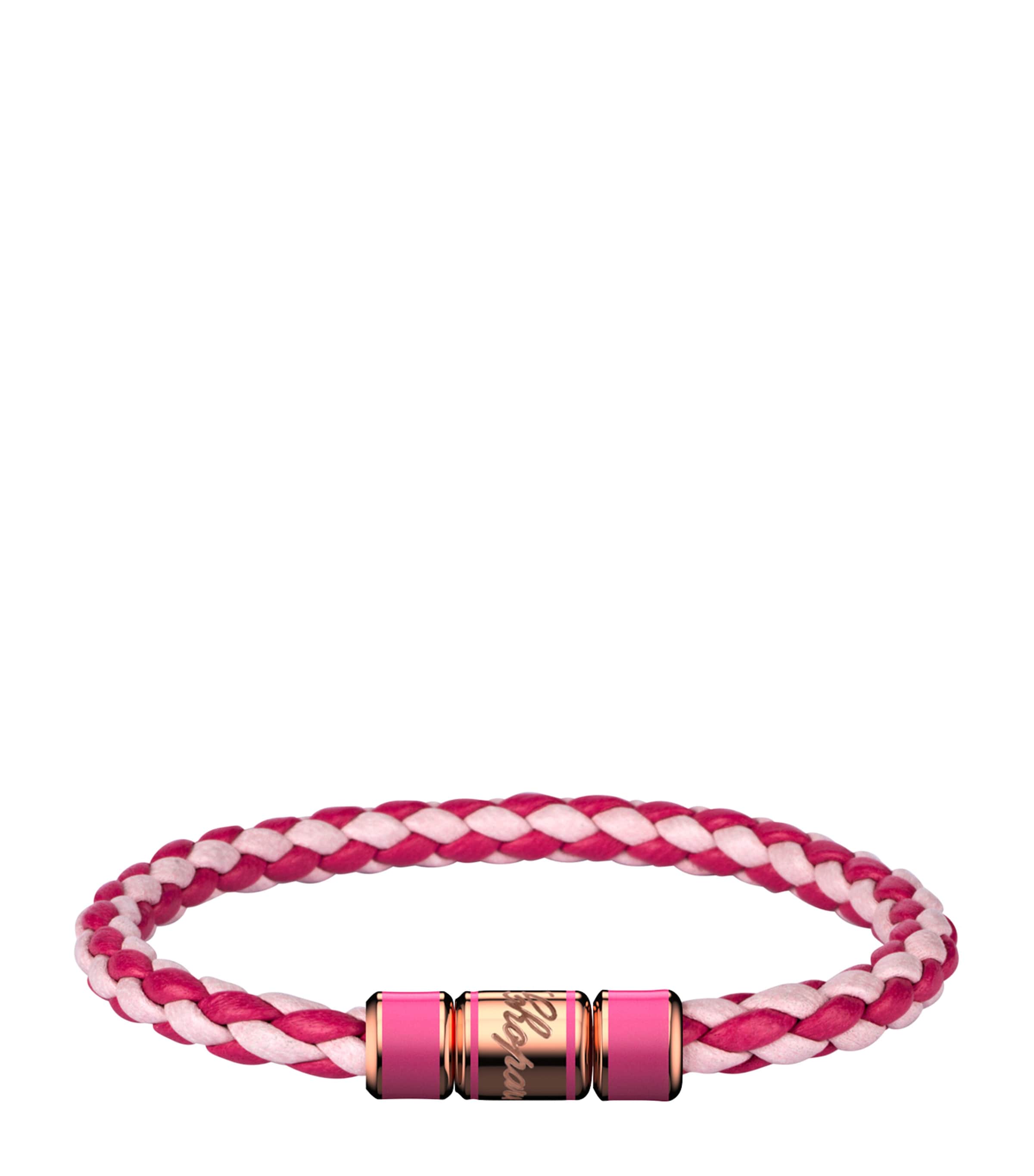 Leather Signature Racing Bracelet PINK Image 1