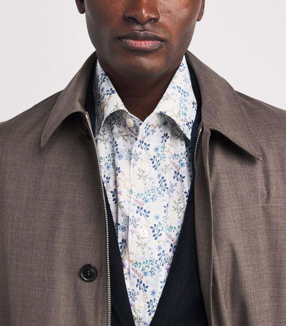 Cotton Twill Printed Contemporary Fit Shirt 25MID BLUE Image 6