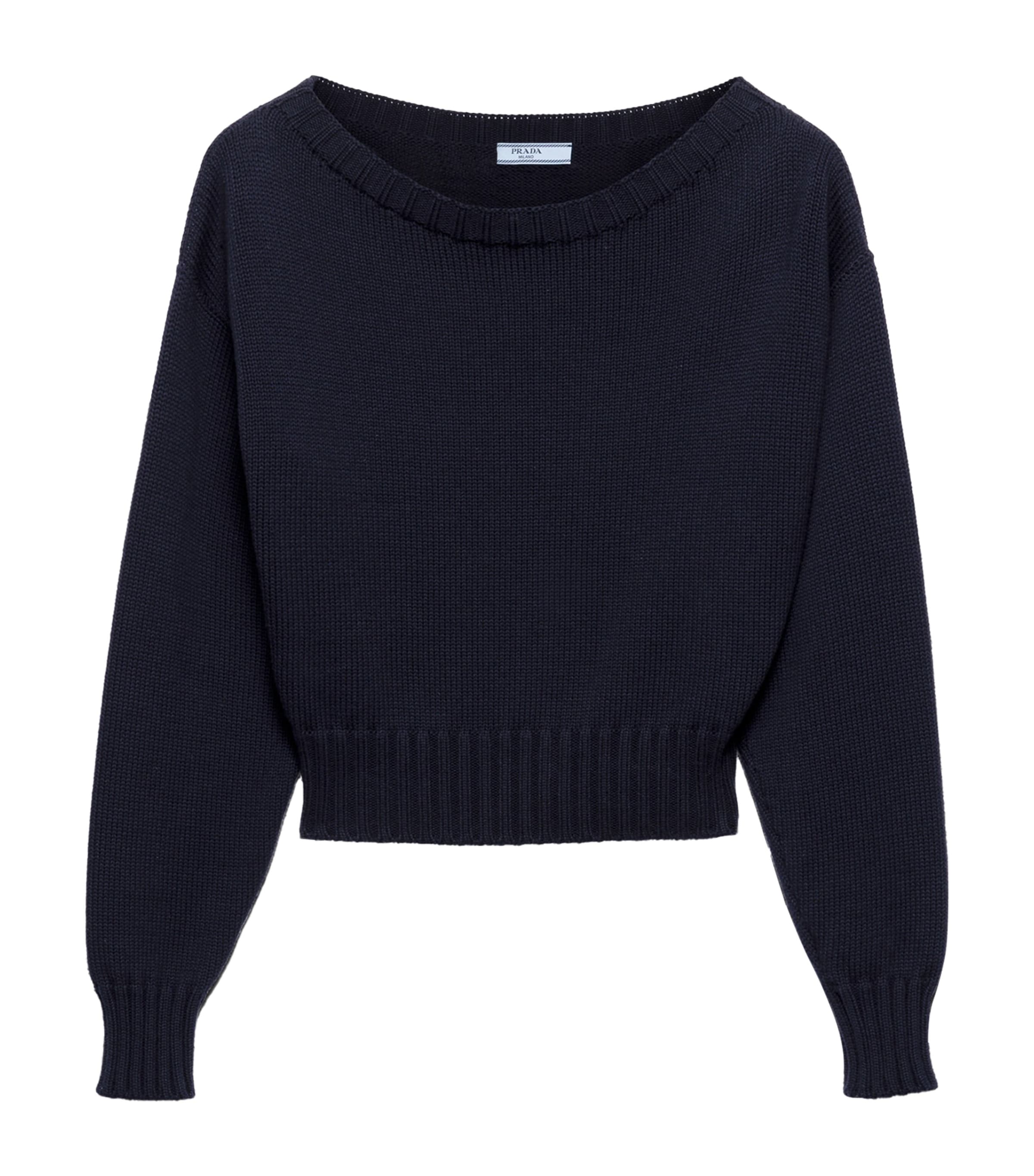 Cotton Boat-Neck Sweater F0008 Image 1