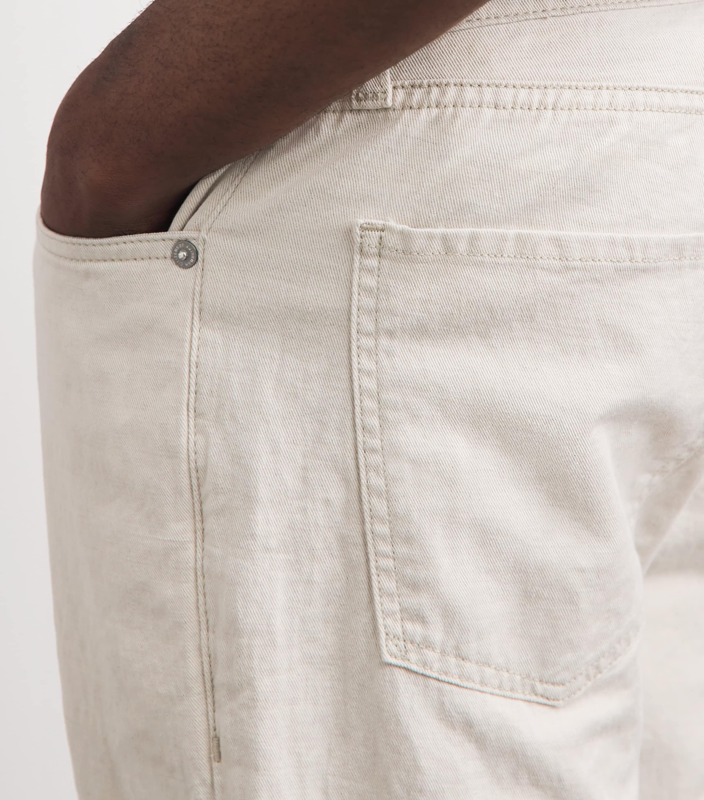 Citizens of Humanity Mens Cotton-Linen Elijah Straight Jeans Natural Image 3