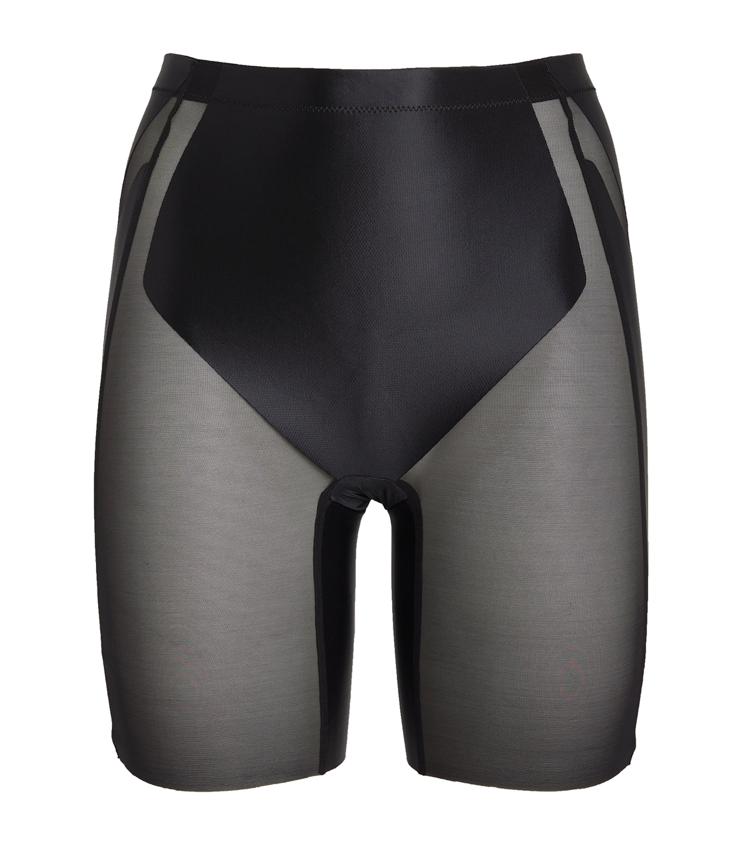 Spanx Booty-lifting Mid-thigh Shorts - Medium Control In Black