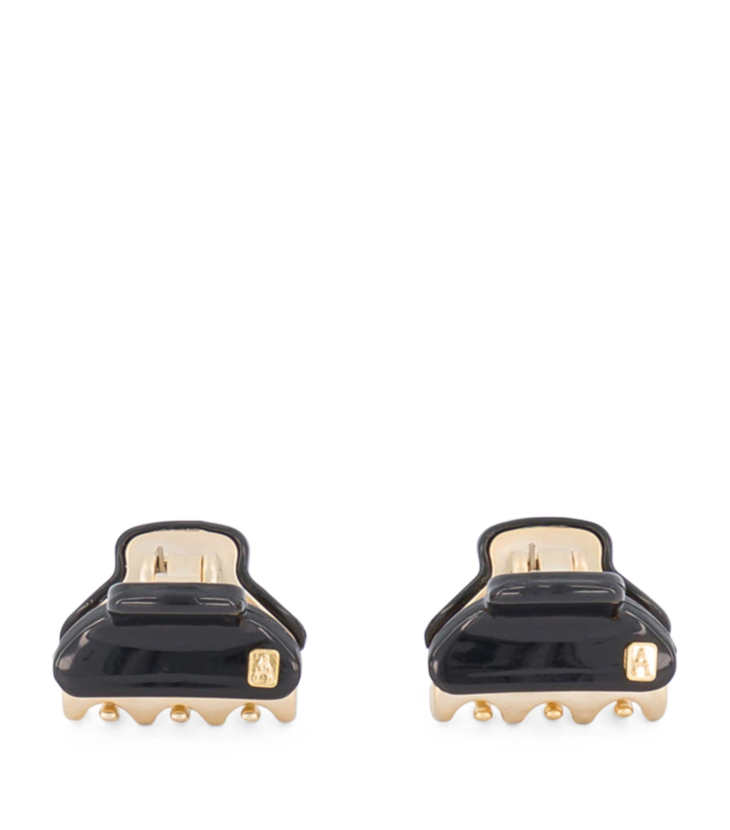 Alexandre de Paris Gold-Plated Mini Claw Hair Clip Noir B/or Image 1