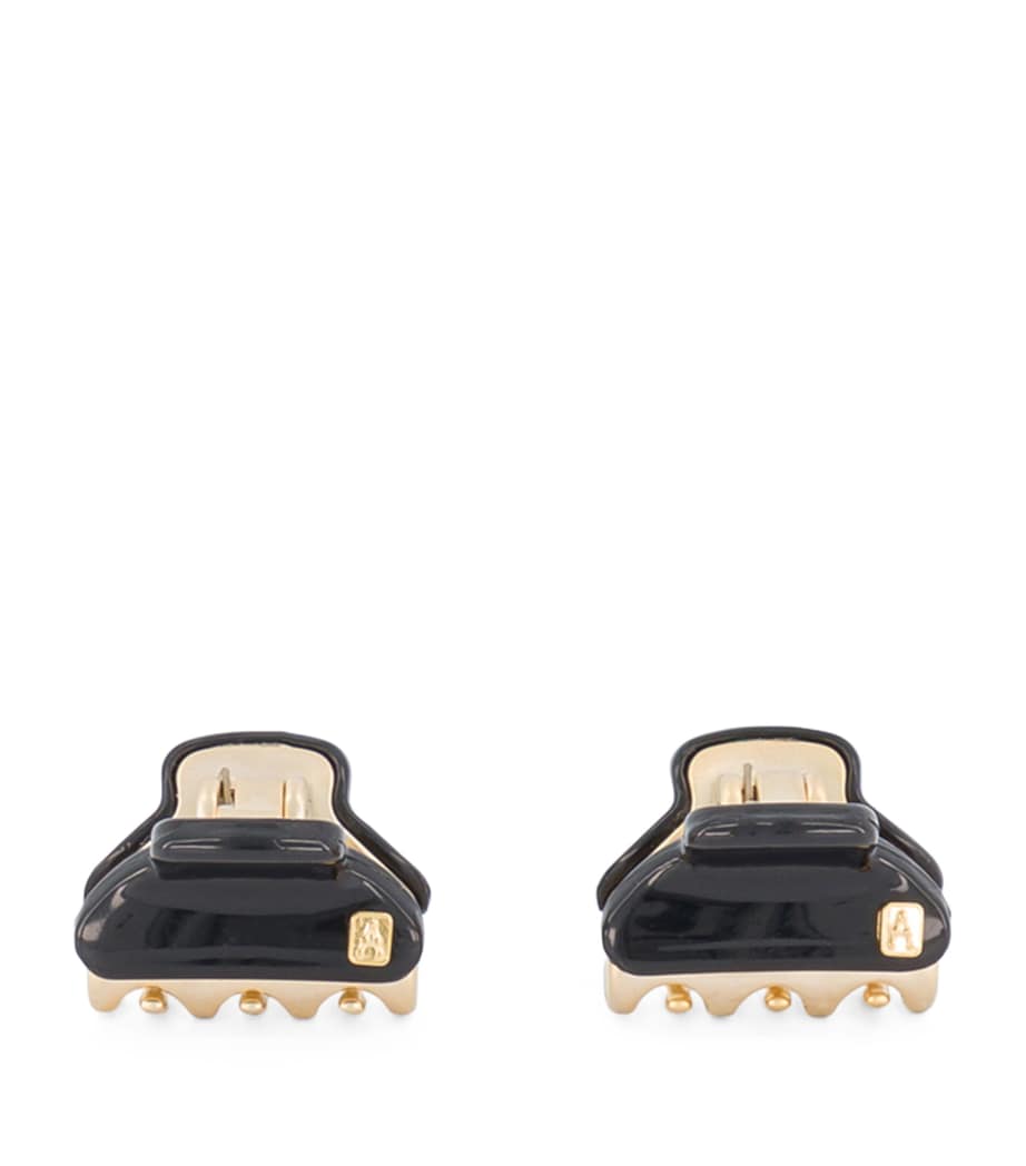 Alexandre de Paris Gold-Plated Mini Claw Hair Clip Noir B/or Image 1