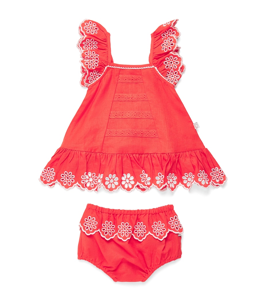 Stella McCartney Kids Broderie Anglaise Dress and Bloomers Set (3-36 Months) Image 1