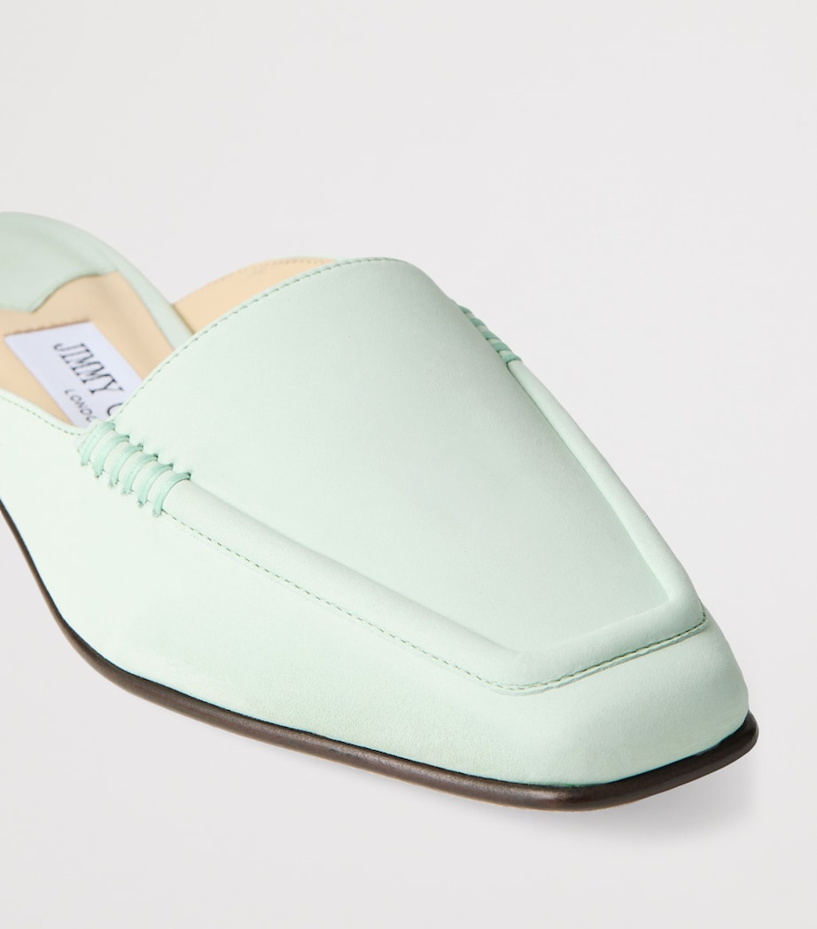 Archive Collection: Flat Nubuck Mules COOL MINT Image 2