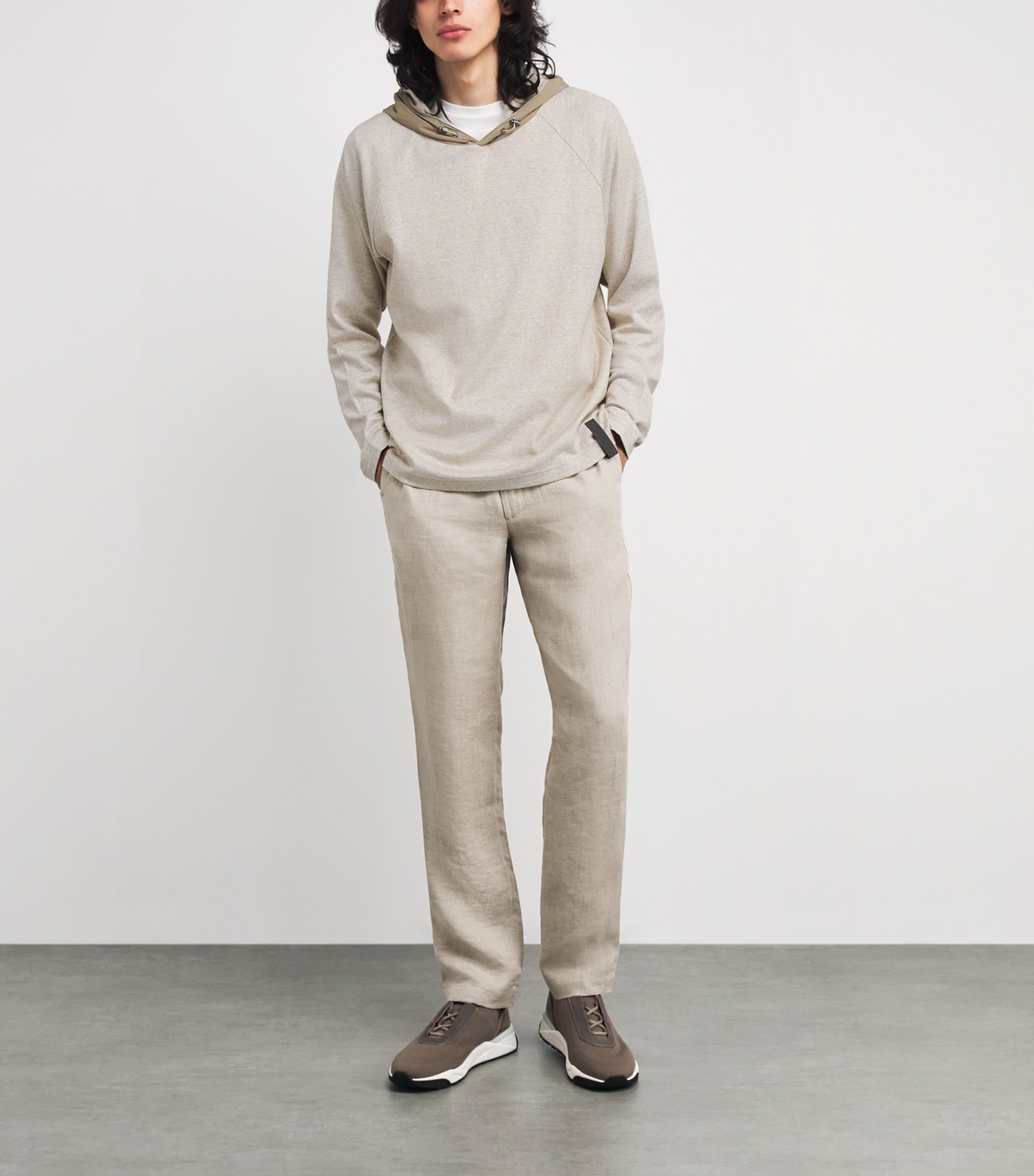 Wool-Cotton Raglan Hoodie X34 DRIFTWOOD Image 2