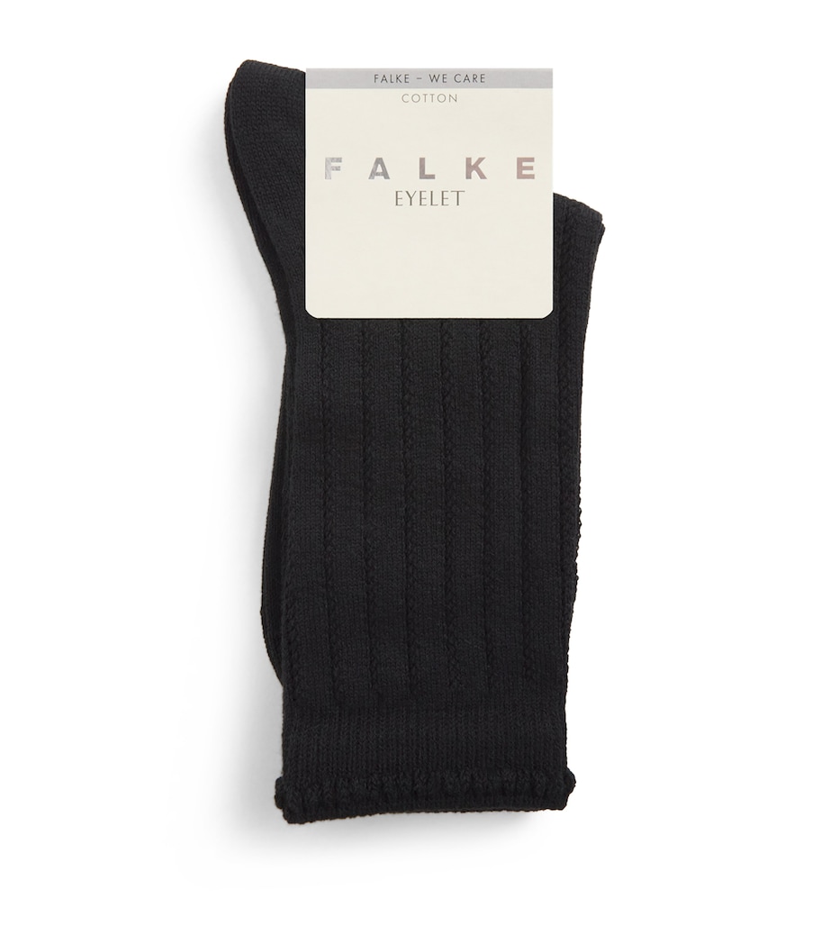 Falke Womens Eyelet Ankle Socks Black Image 1