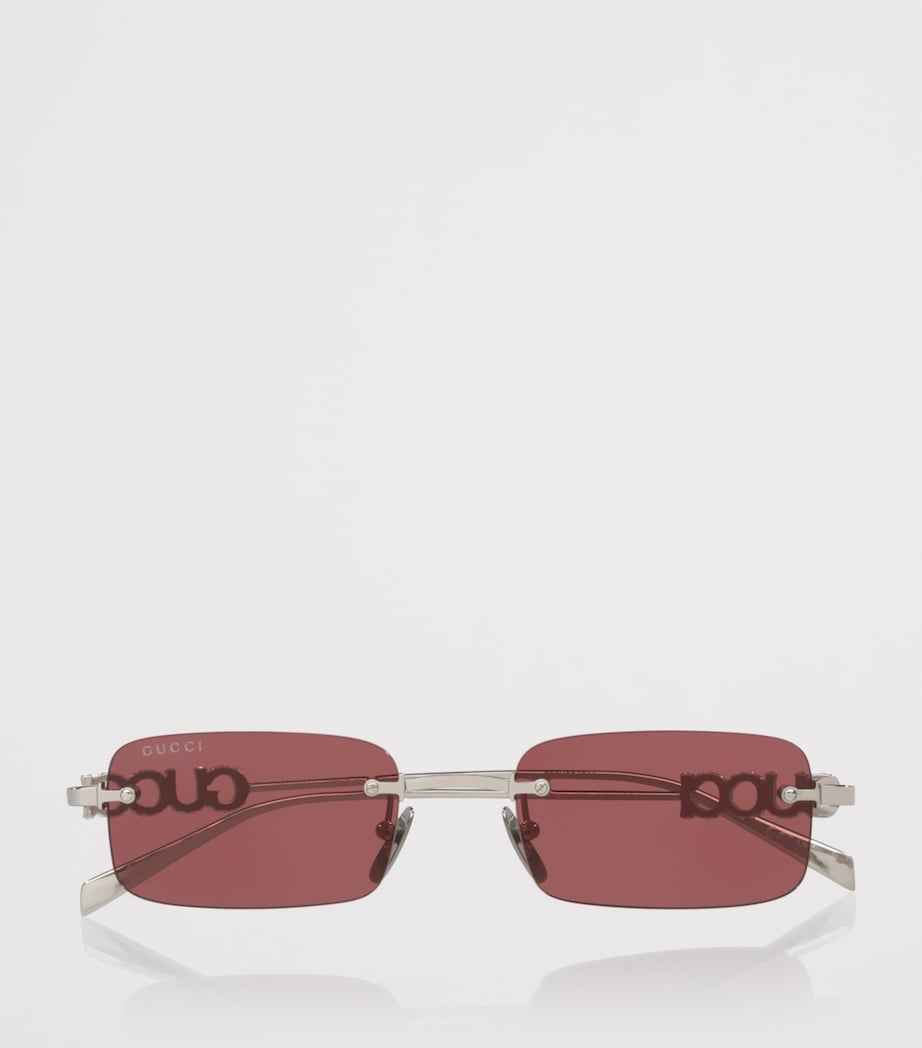Gucci Metal Rectangular Sunglasses Image 5