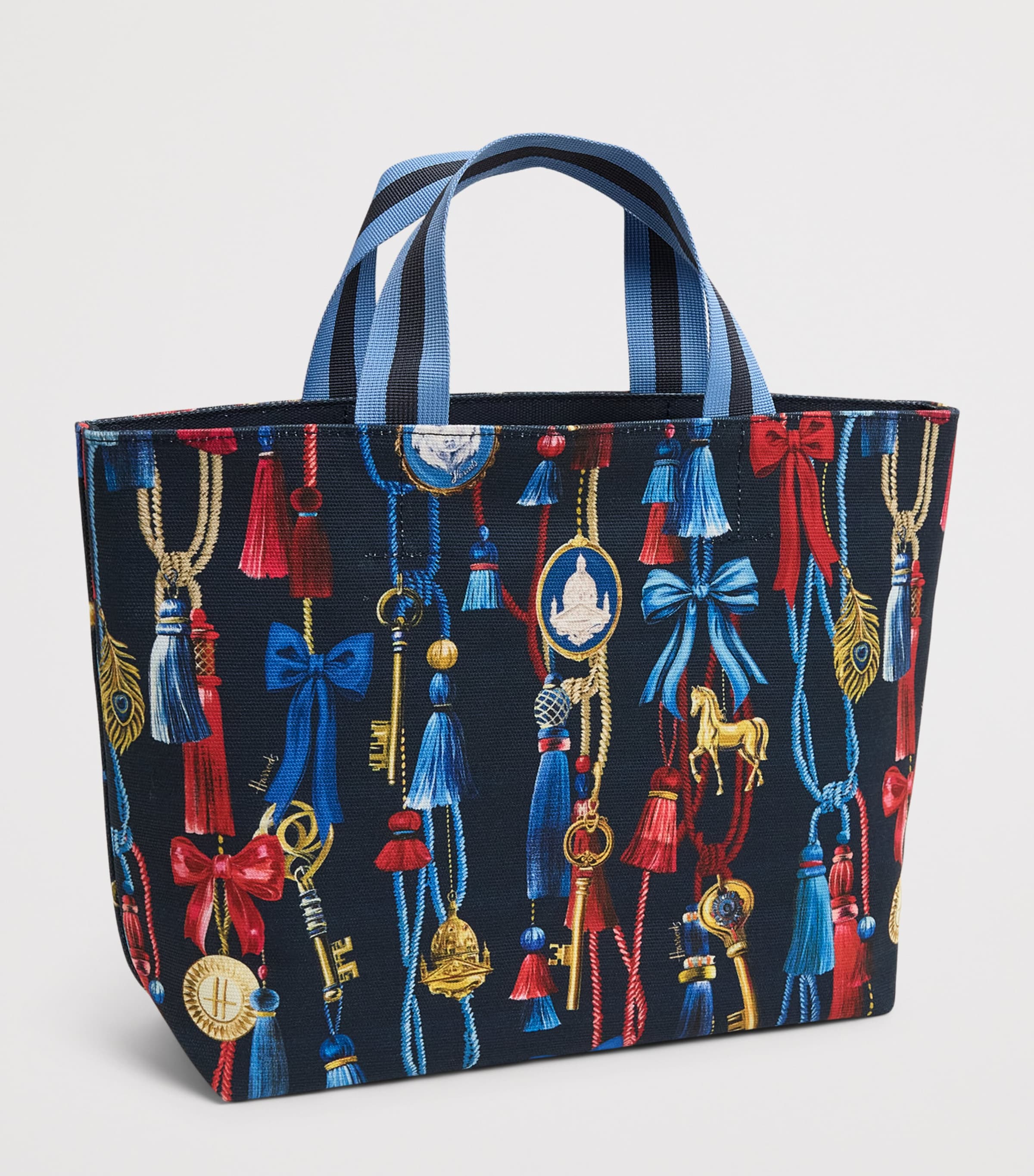 Harrods TASSELS SMALL NAVY TOTE BAG Navy Image 2