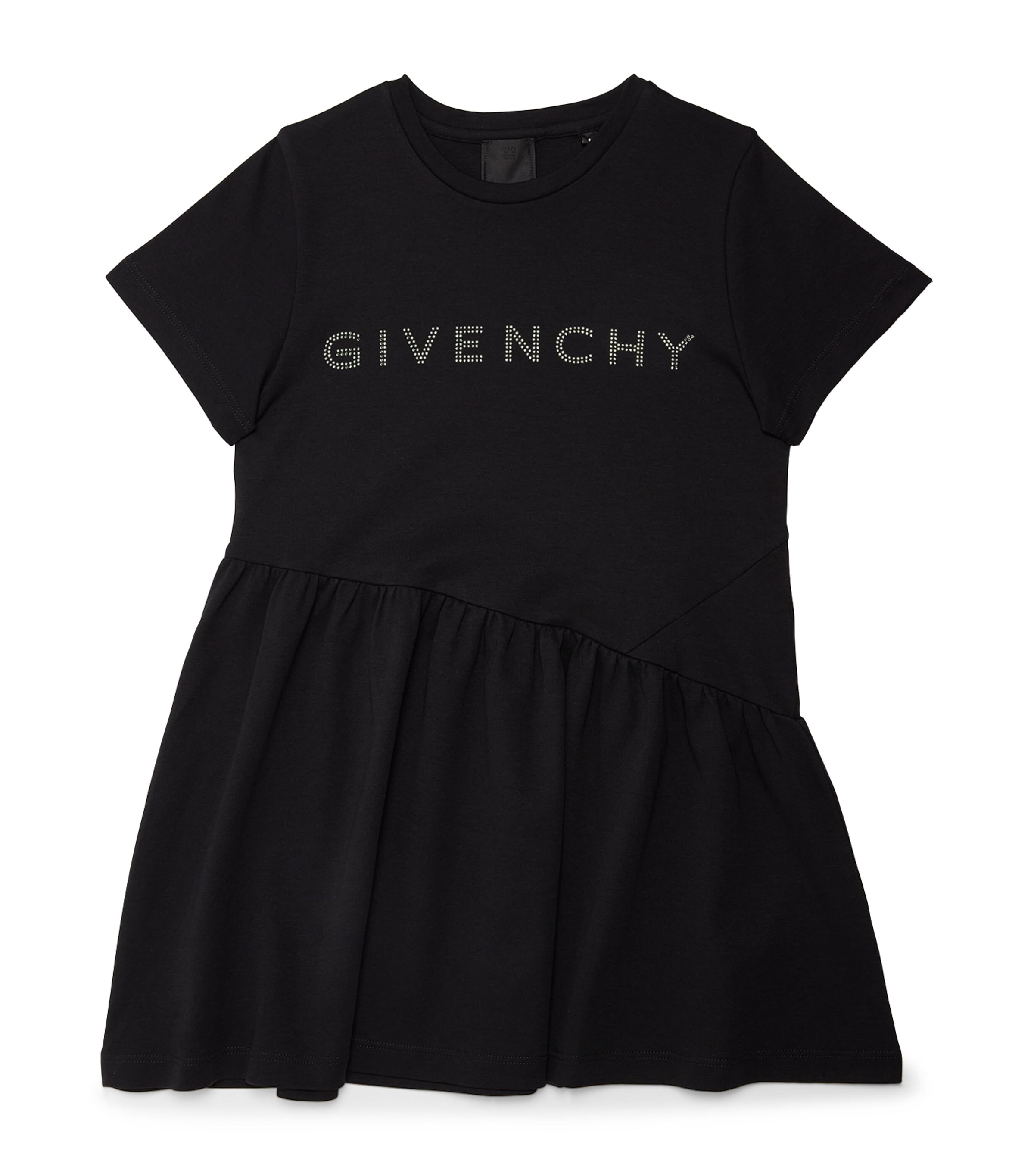 Givenchy Kids' Cotton Embellished-logo Dress In Black