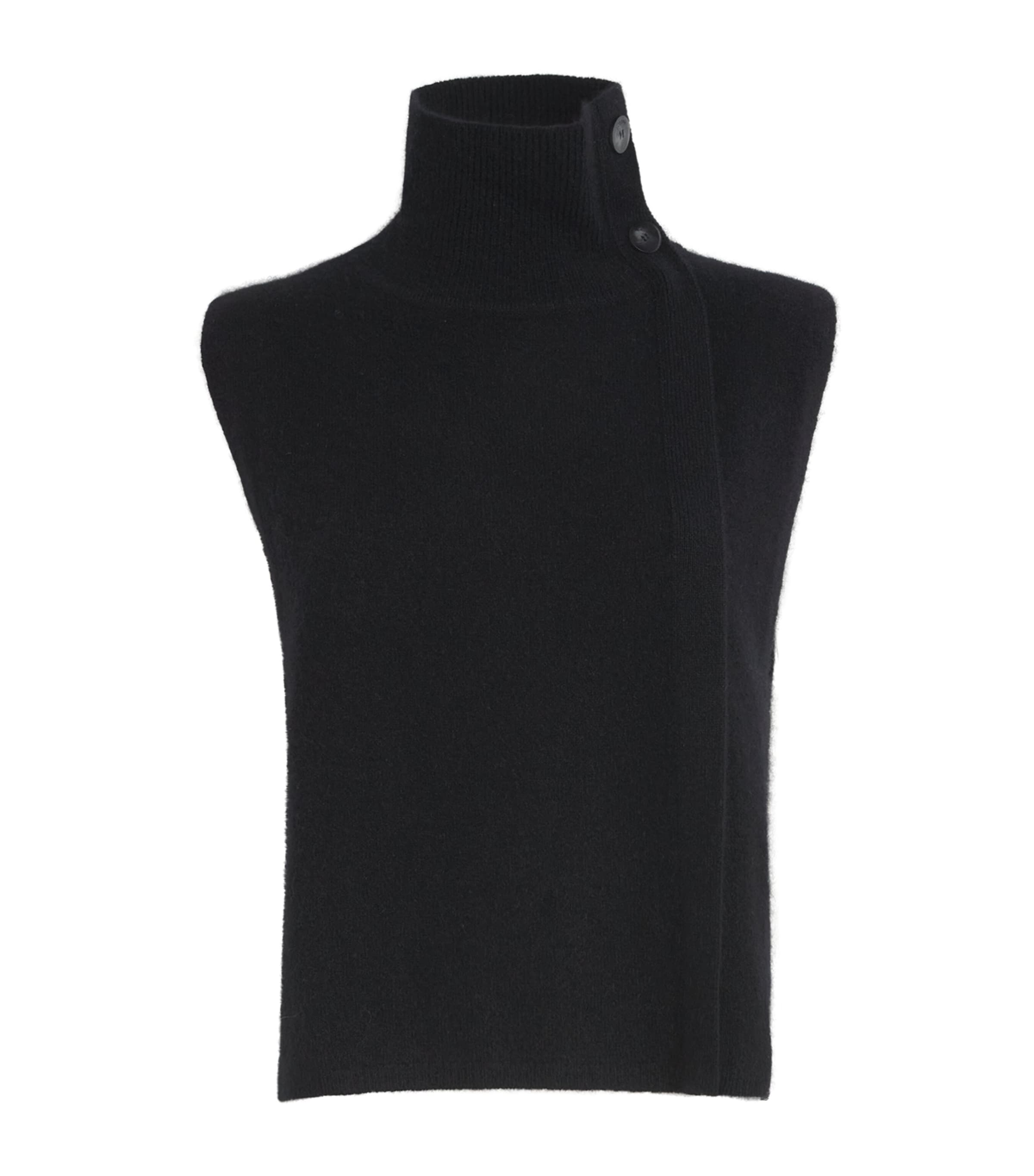 Joseph Brushed Cashmere Bib Sweater In Black