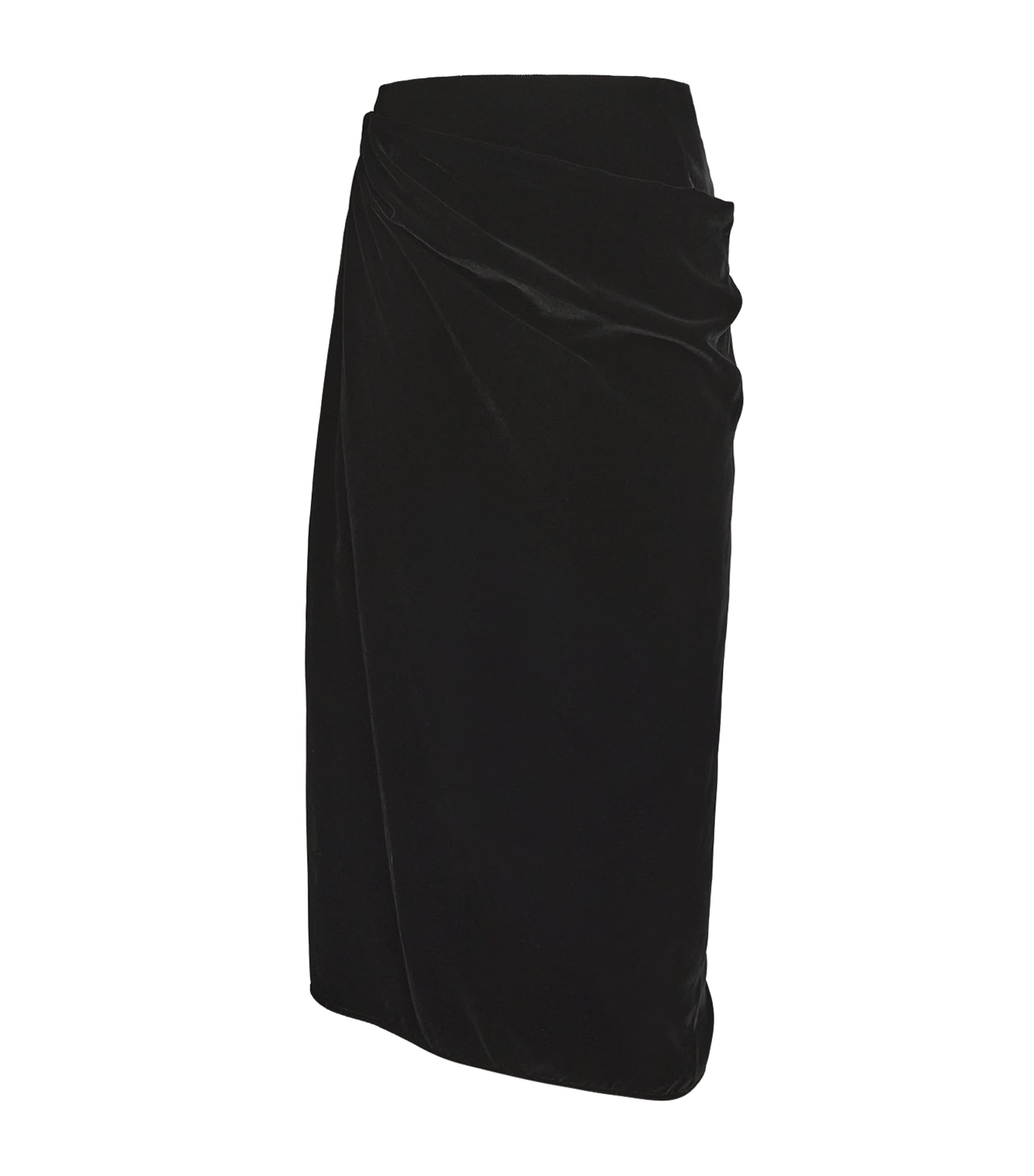 Etro Convertible Wrap-effect Velvet Midi Skirt In Black