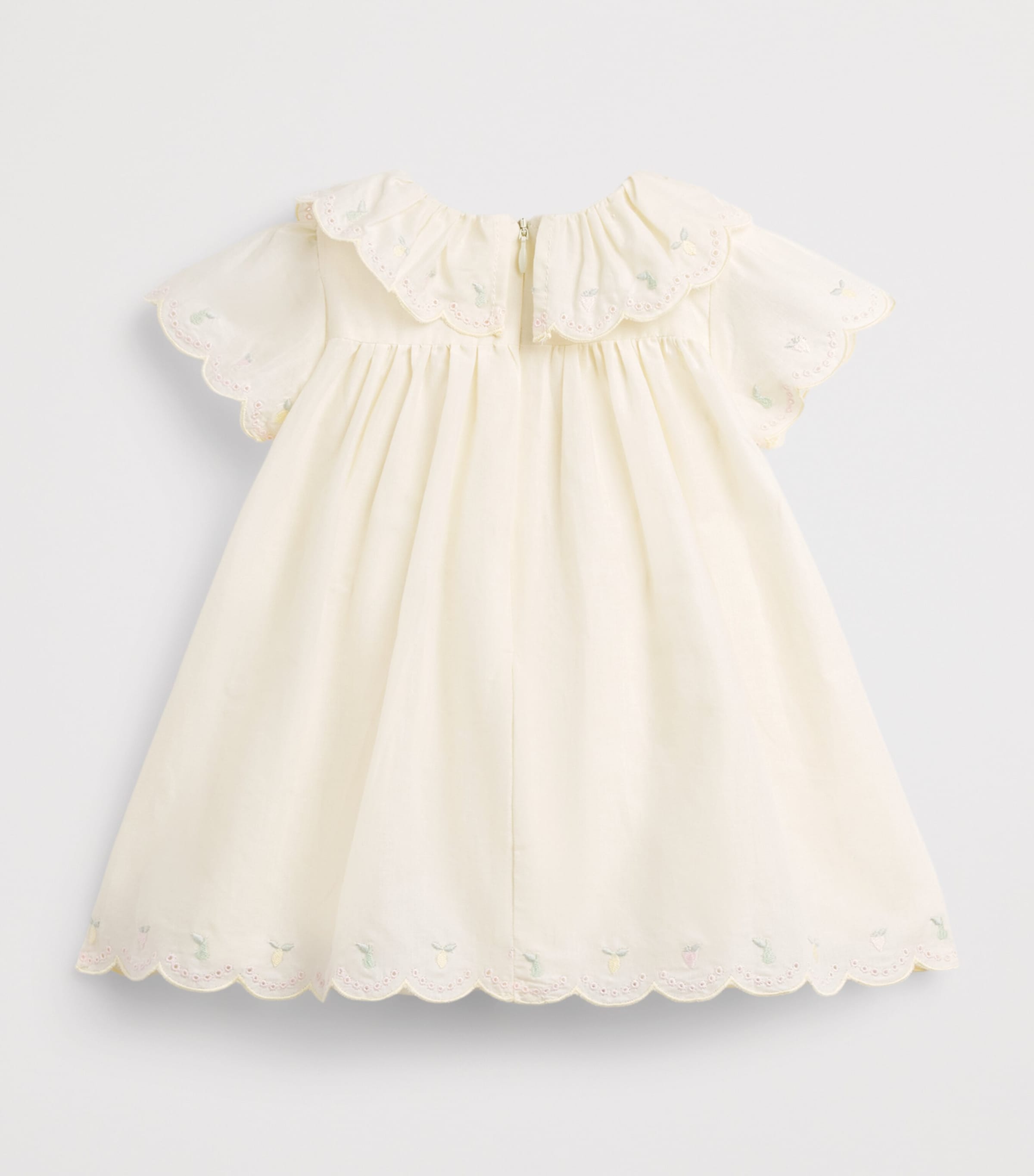 Patachou Cotton Gathered Dress (6 Months-4 Years) Yellow Image 2