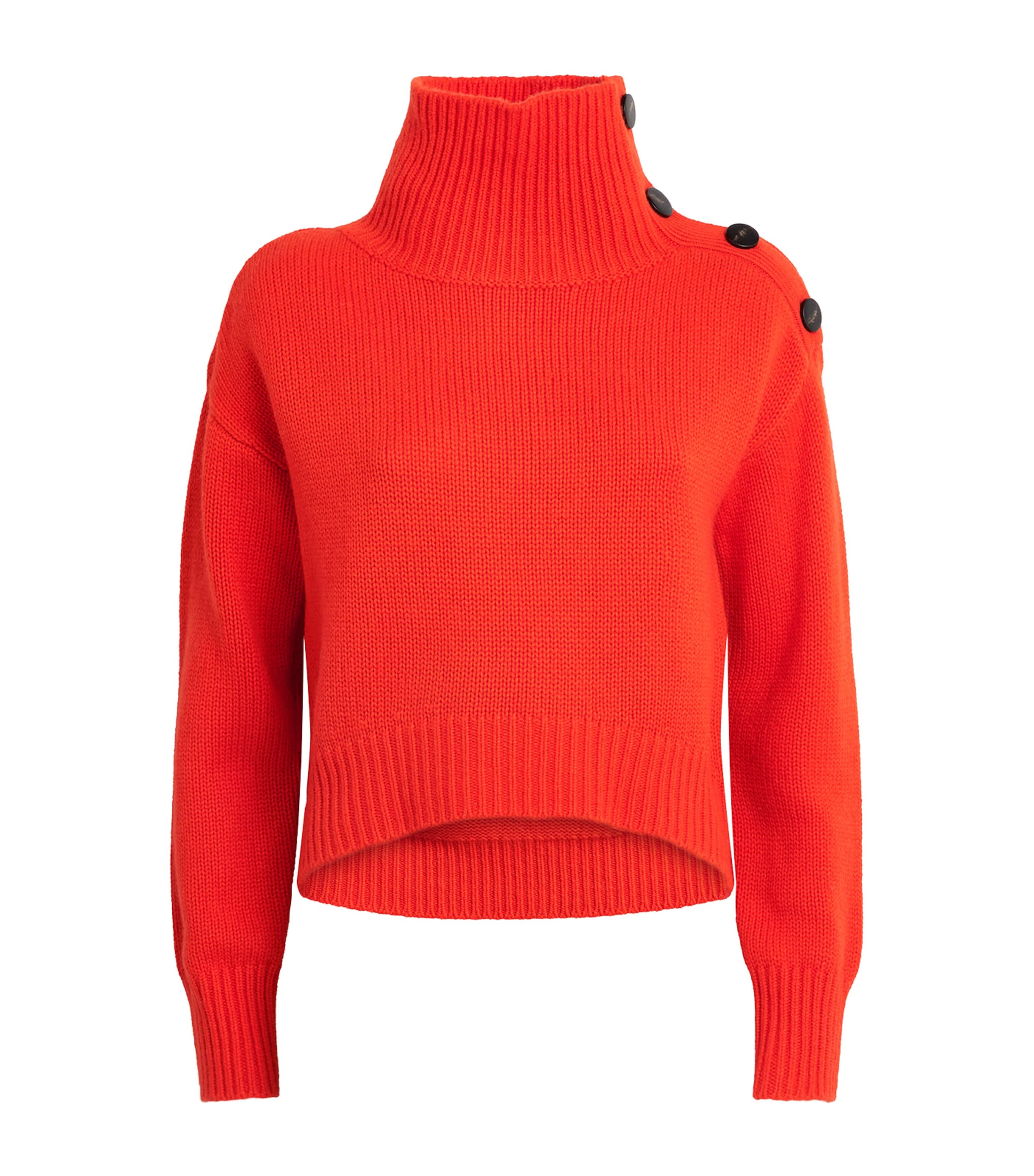 Yves Salomon Womens Wool-Cashmere Funnel-Neck Sweater Image 1