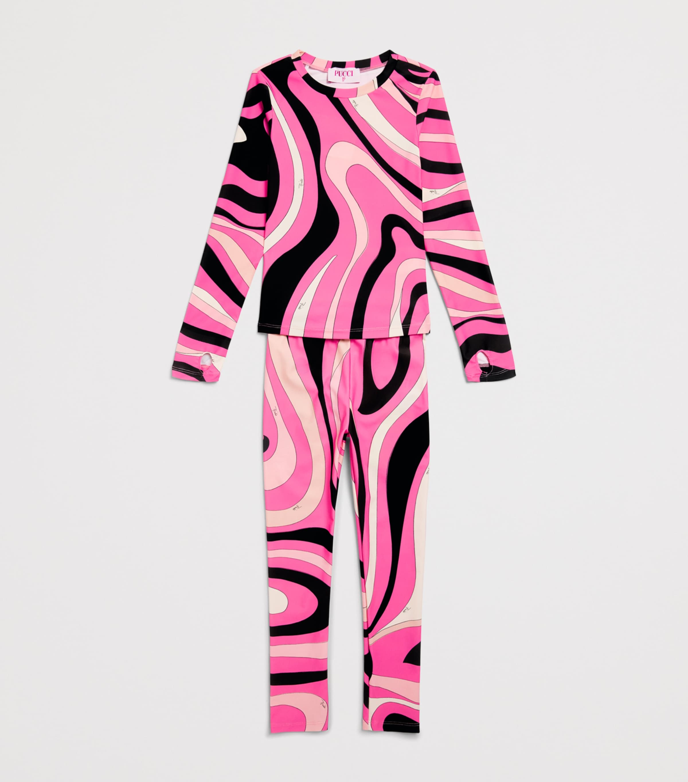 PUCCI Junior Printed Long-Sleeve T-Shirt (4-14 Years) Rosa/marrone Image 3