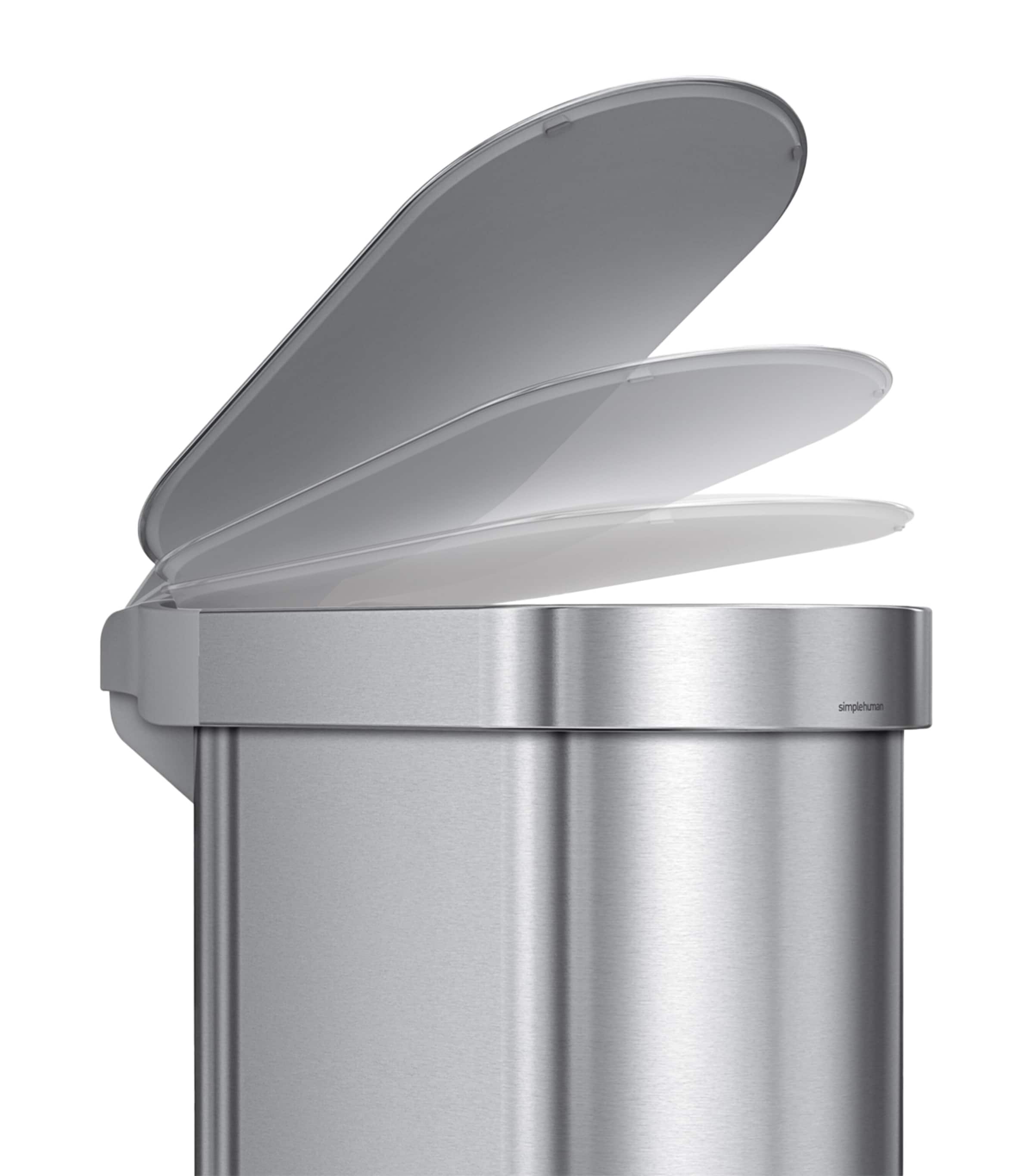 Slim Brushed Steel Pedal Bin (45L) BRUSHED Image 2