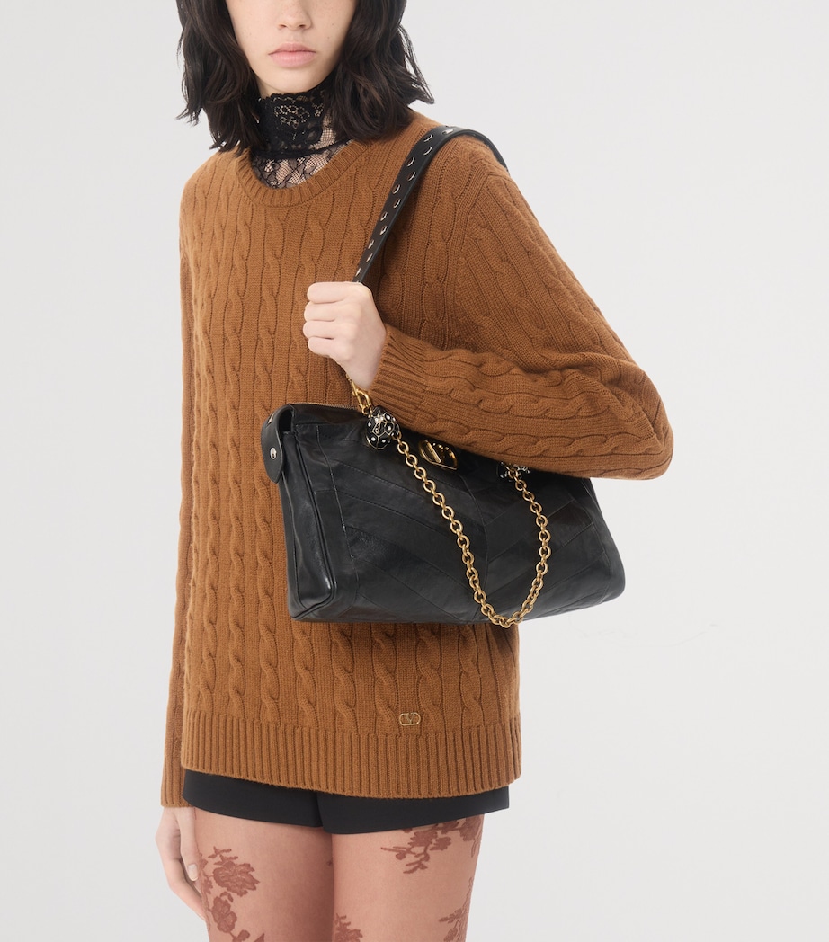 Valentino Womens Lace High-Neck Bodysuit Image 6