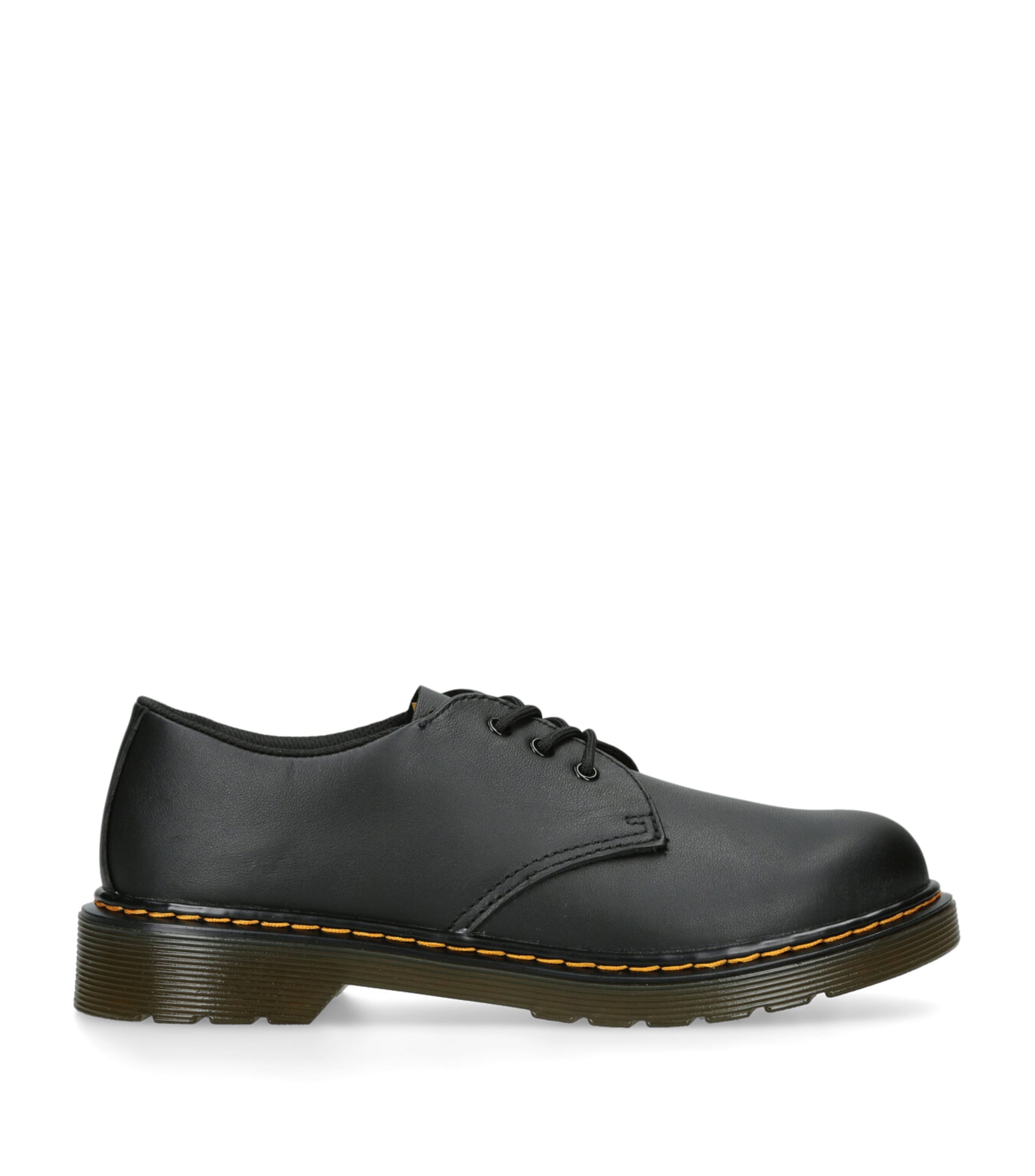 Dr. Martens' Dr. Martens 1461 Kids Junior 3 Eye School Shoes Colour: Black Softy Leather, Size: Junior 2 In Black