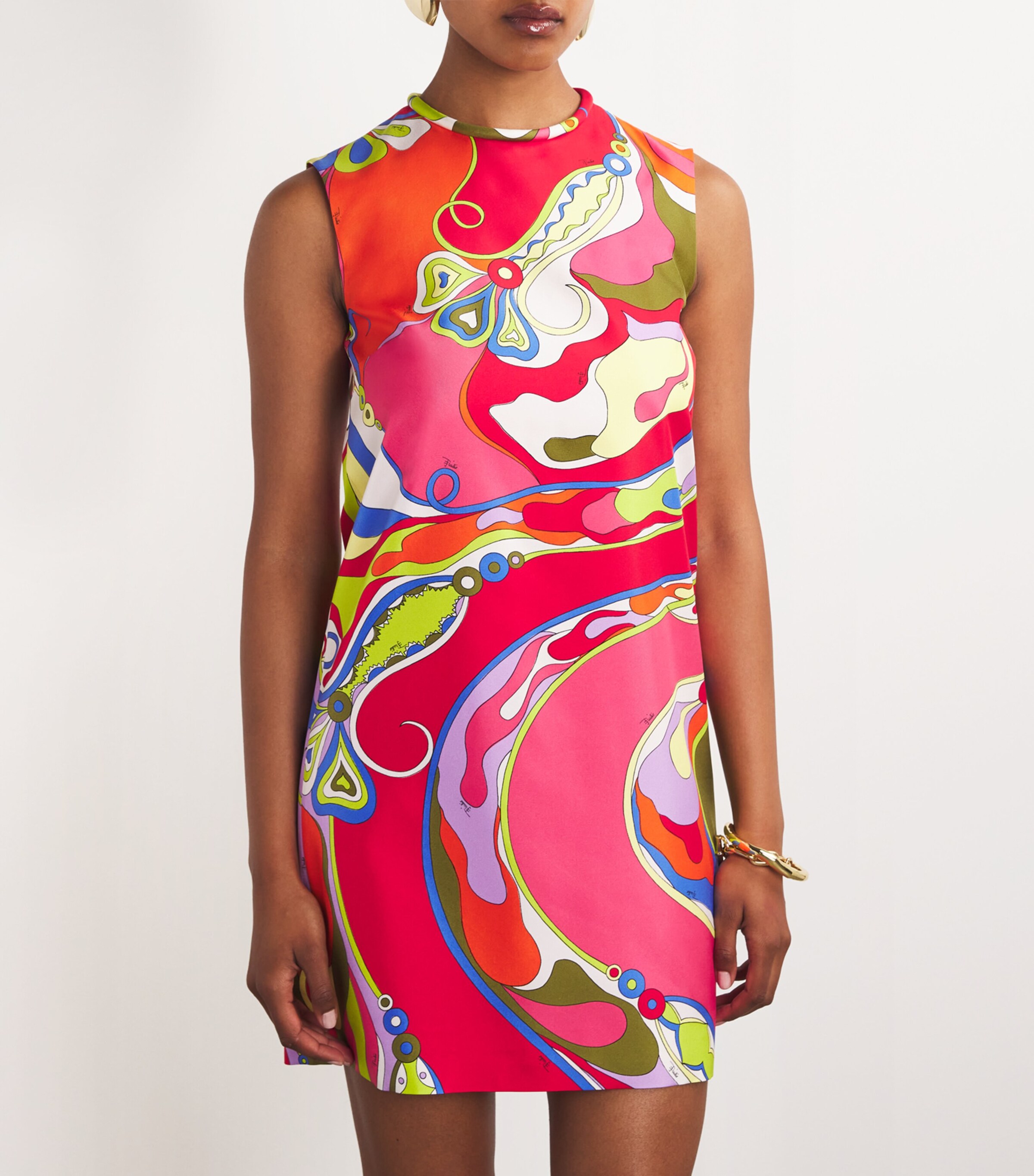 PUCCI Womens Silk Ophidee Mini Dress Multicolor Image 4