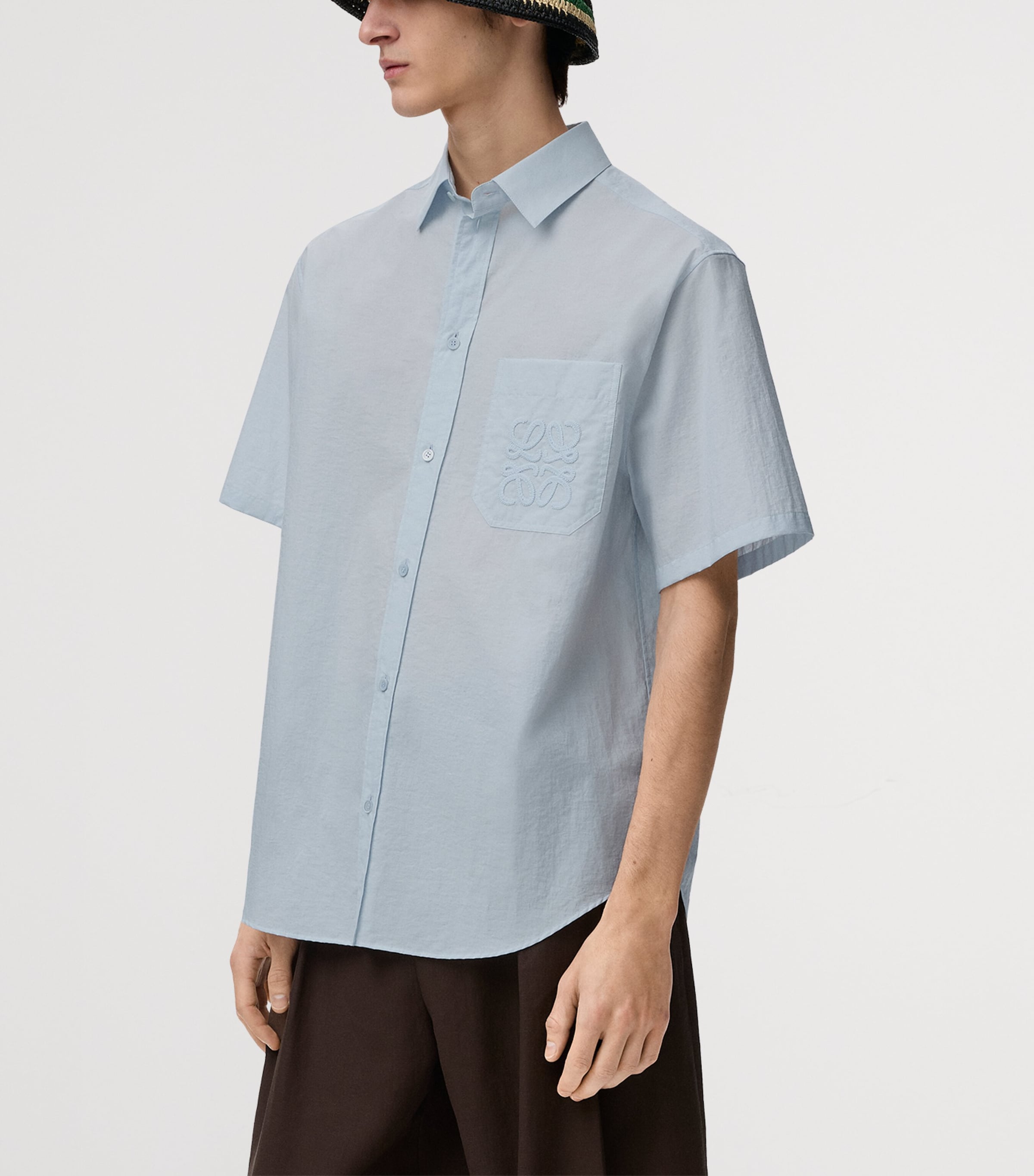 LOEWE Mens x Paula’s Ibiza Anagram Shirt Light Blue Image 3