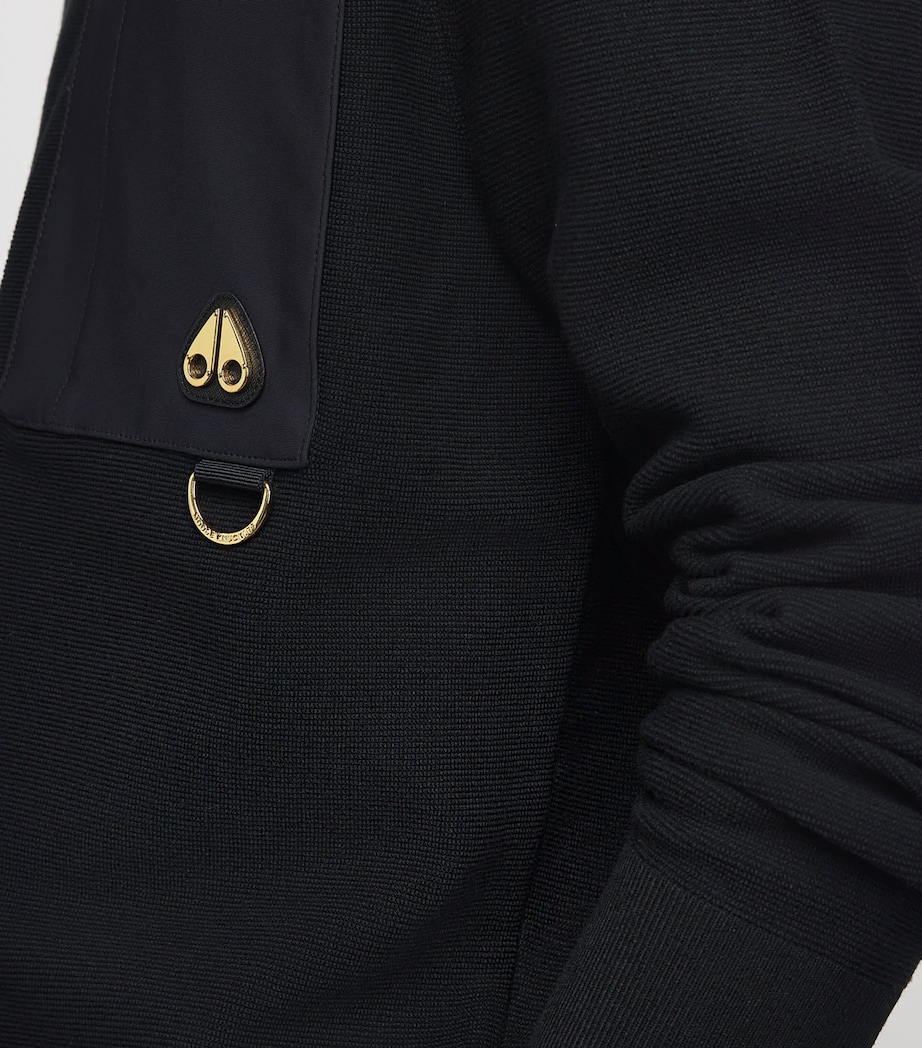 Moose Knuckles Mens Gold Series Elowan Sweater Black Image 3