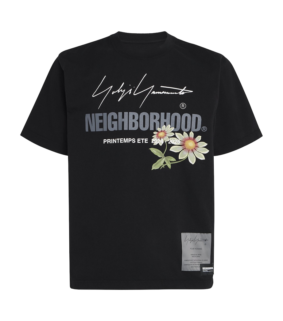 Yohji Yamamoto Mens x Neighborhood Cotton Graphic T-Shirt Black Image 1