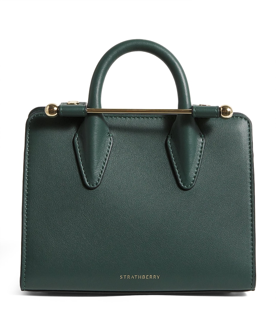 Leather Nano Tote Bag BOTTLE GREEN Image 1